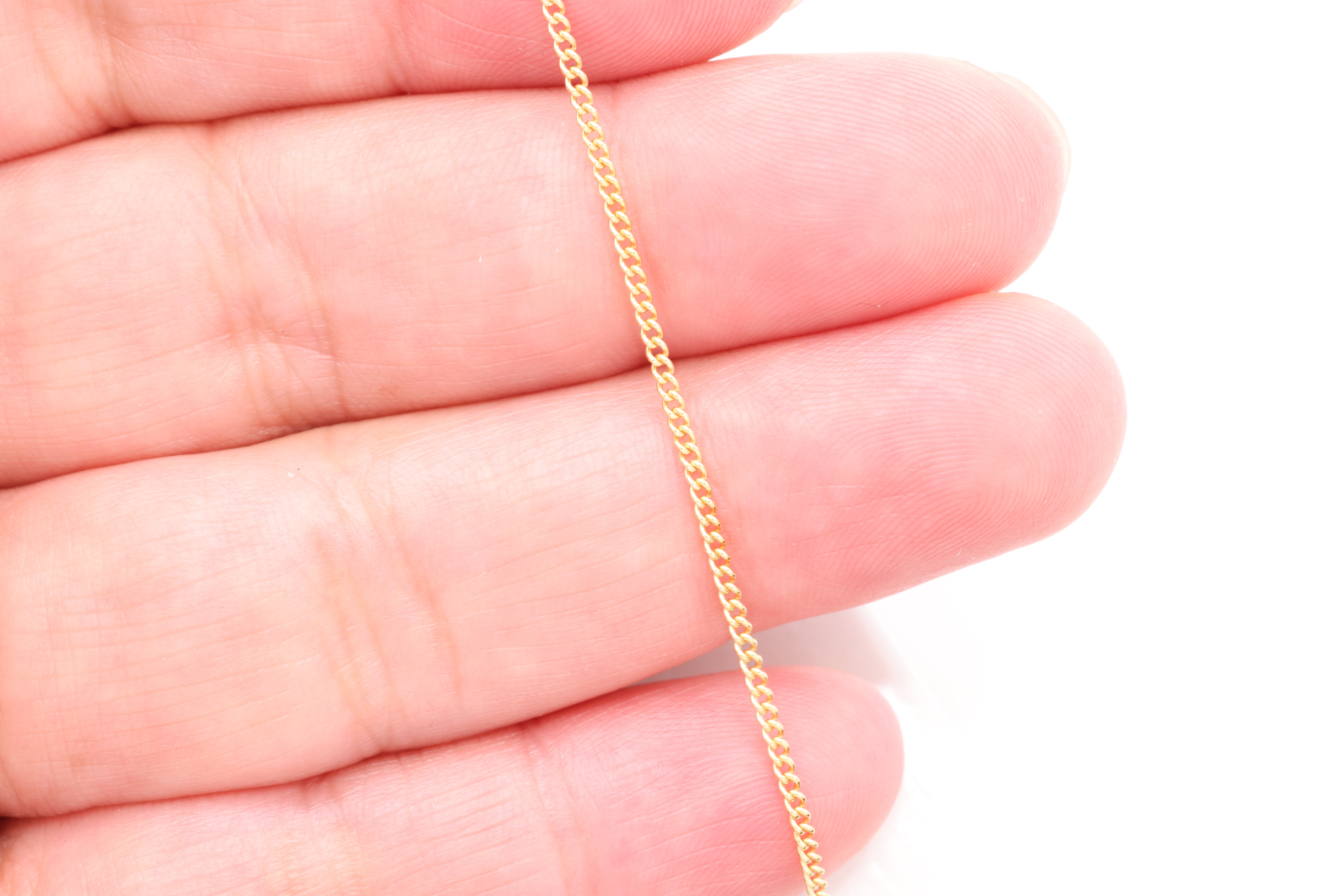 1.2mm Curb Chain, 14/20 Gold-Filled, Bulk DIY Spool Pay Per Foot Jewelry Making Chain