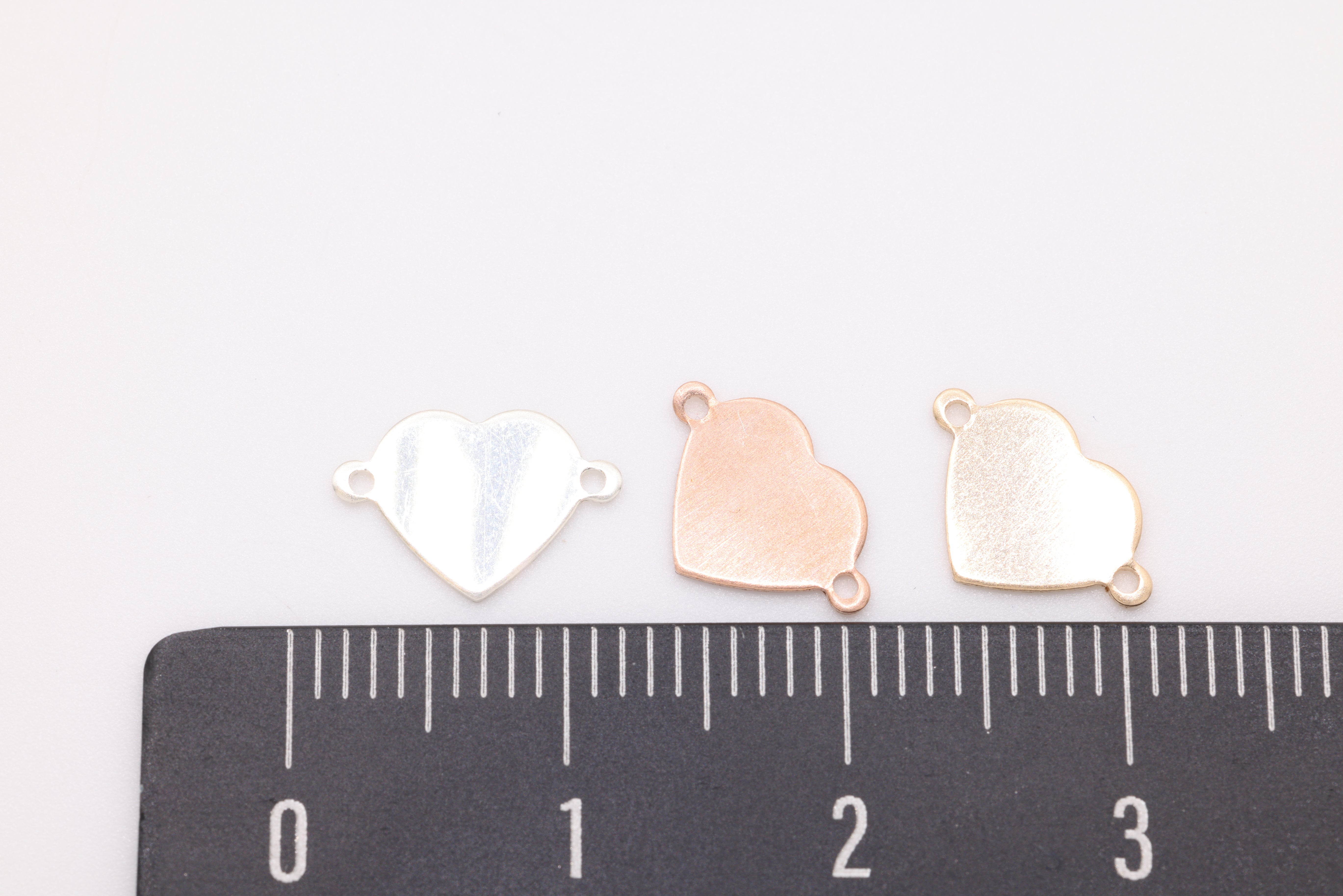 Small Heart Blank Connector Link Charm, 14/20 Gold Filled or 925 Sterling Silver, 10mm, Permanent Jewelry Wholesale