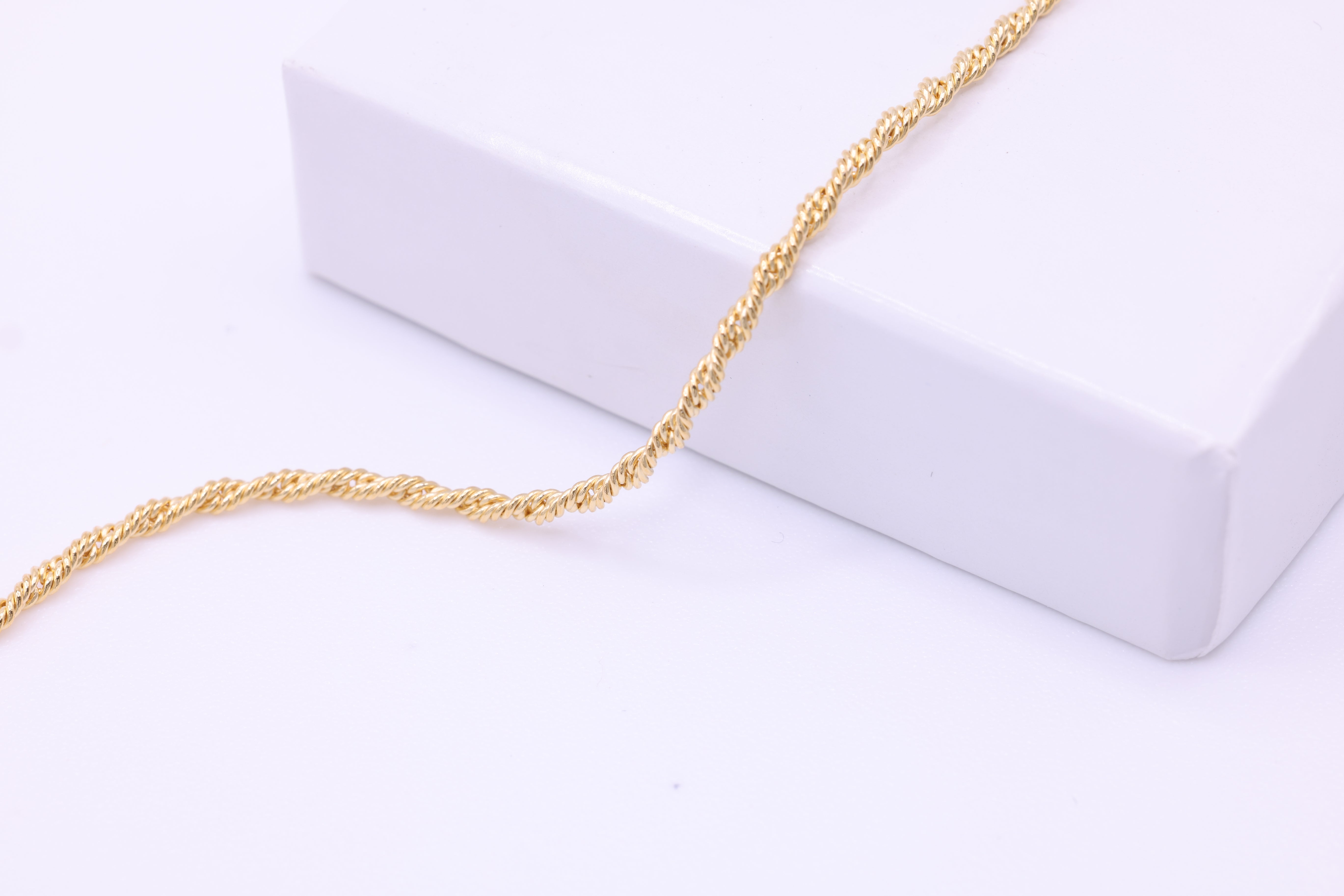 1.7mm Twisted Rope Chain, 14/20 Gold-Filled, Wholesale, Pay Per Foot, Jewelry Making Chain