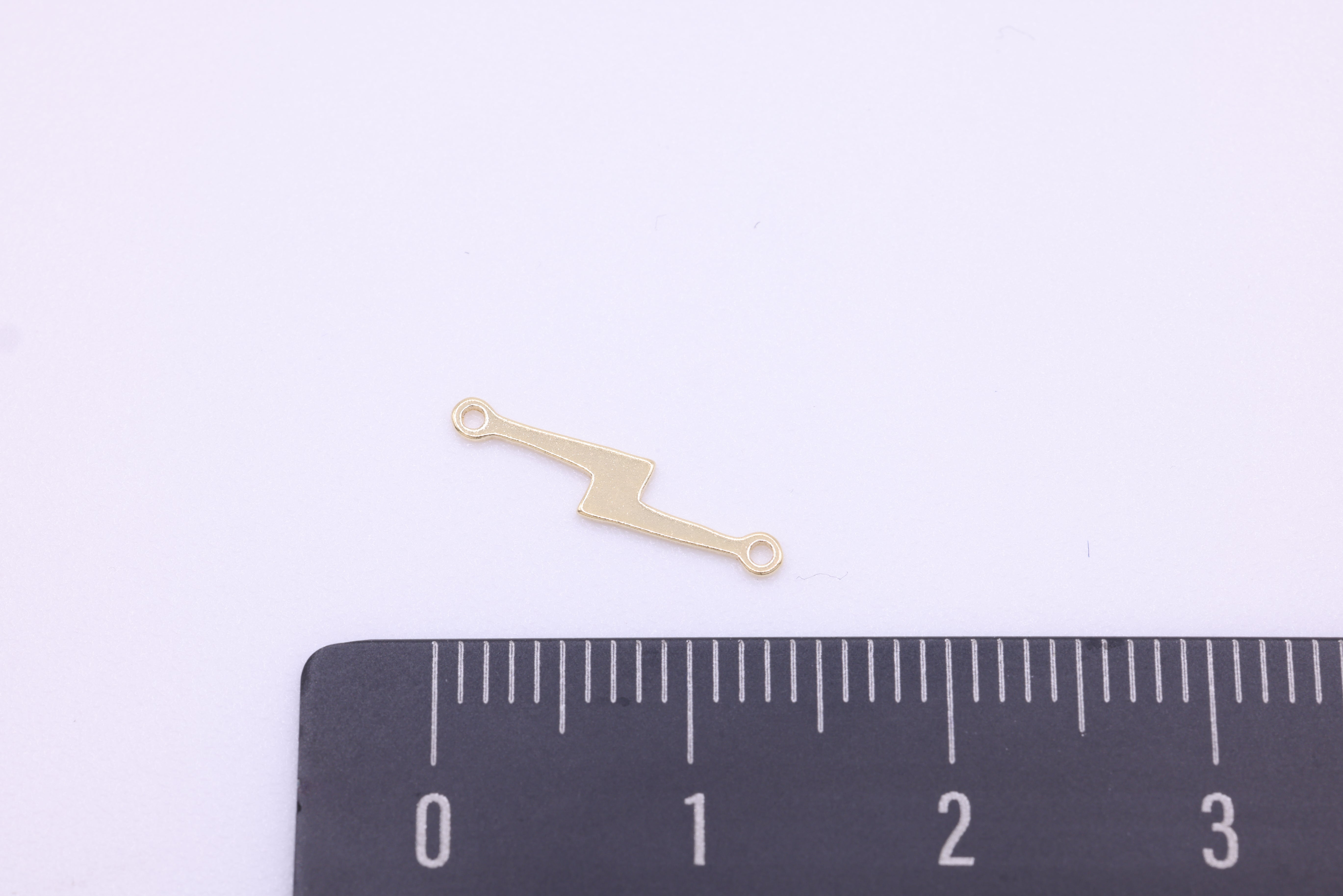 Lightning Connector Charm, Wholesale, 14/20 Gold-Filled, 15mm x 4mm, Lightning Bolt Celestial Night Sky Permanent Jewelry