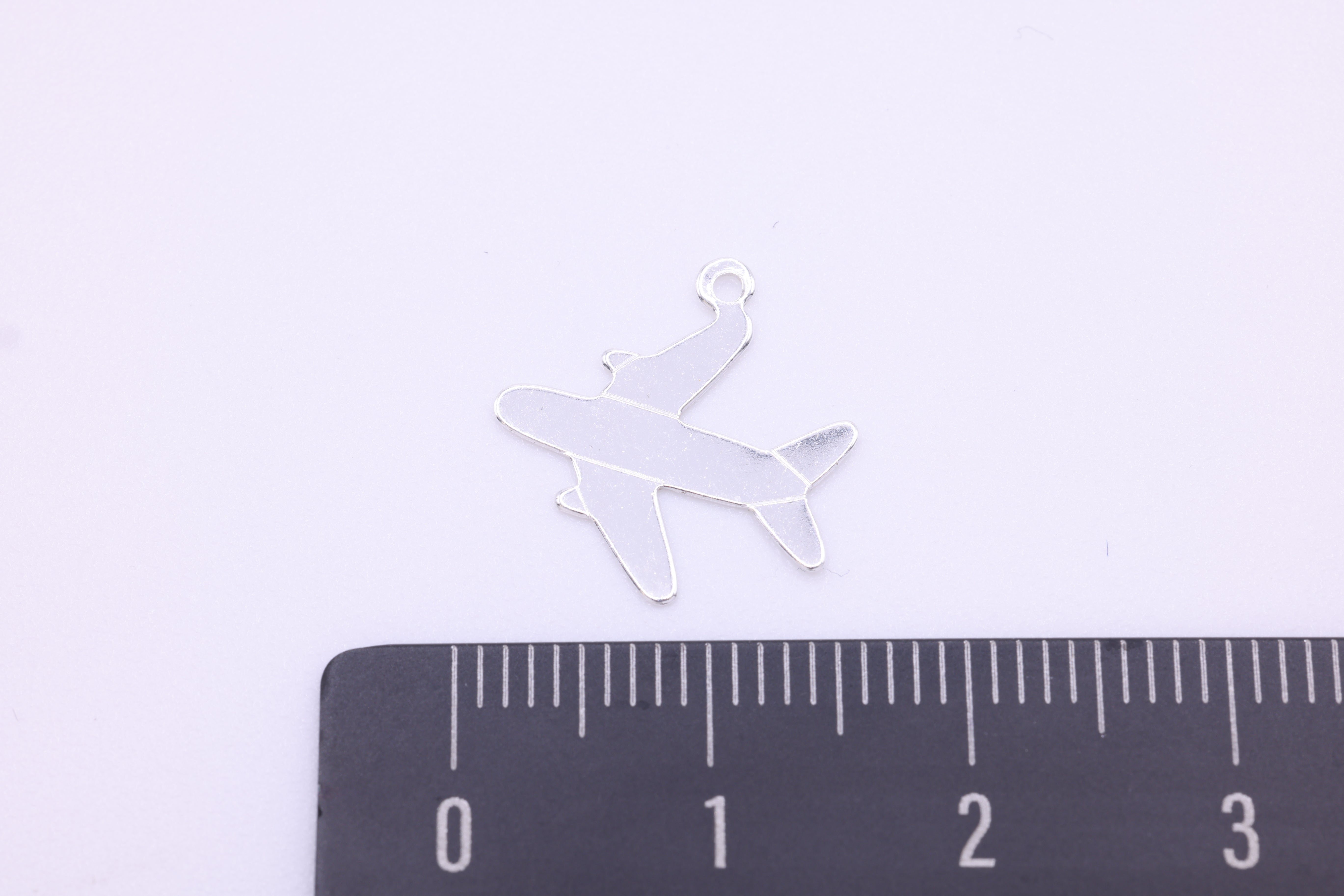 Airplane Charm, 925 Sterling Silver, Wholesale, 15mm x 15mm, Bulk Jewelry Making Charm