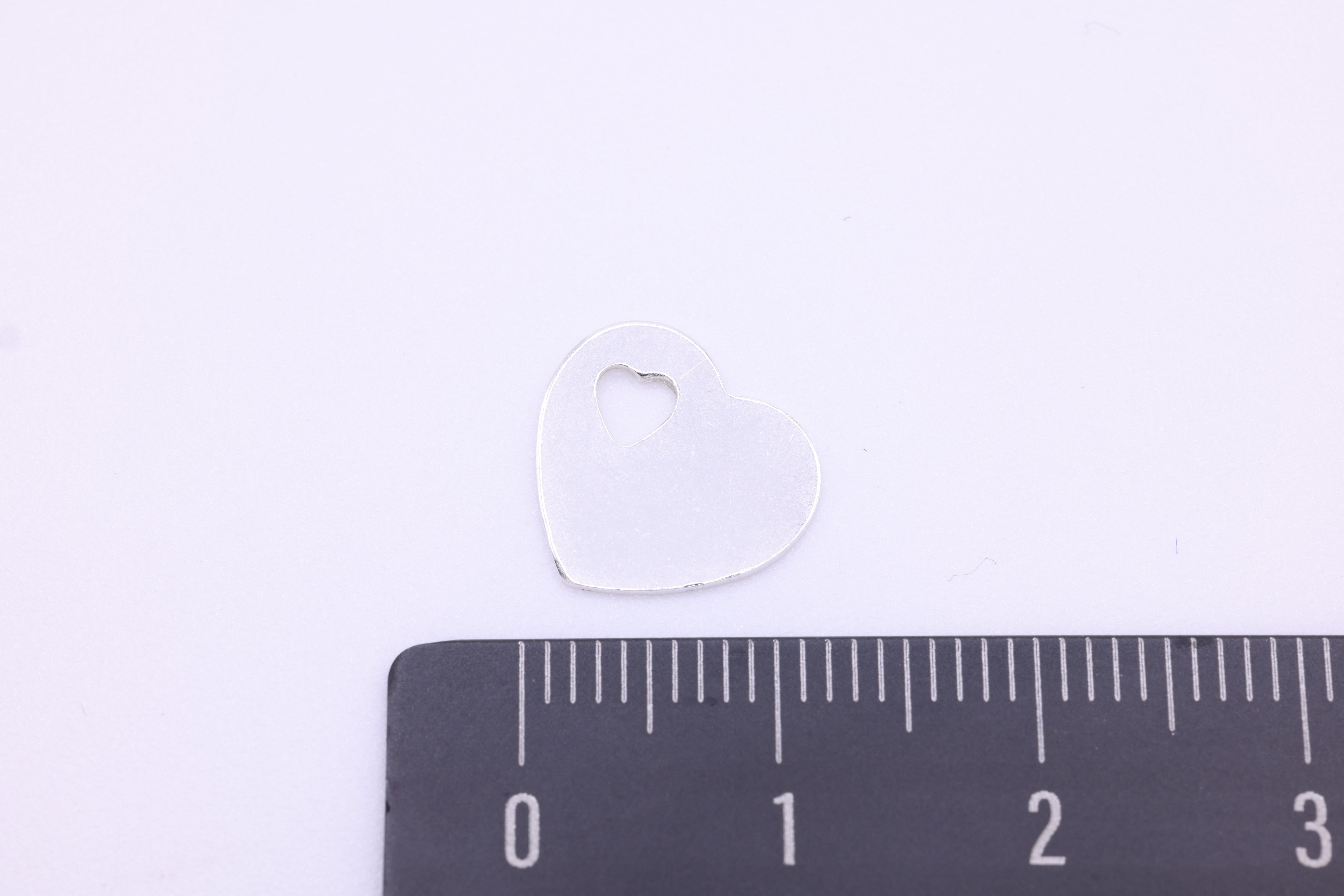 Heart Cutout Charm, 925 Sterling Silver, Wholesale, 12mm x 12mm, Bulk Jewelry Making Charm