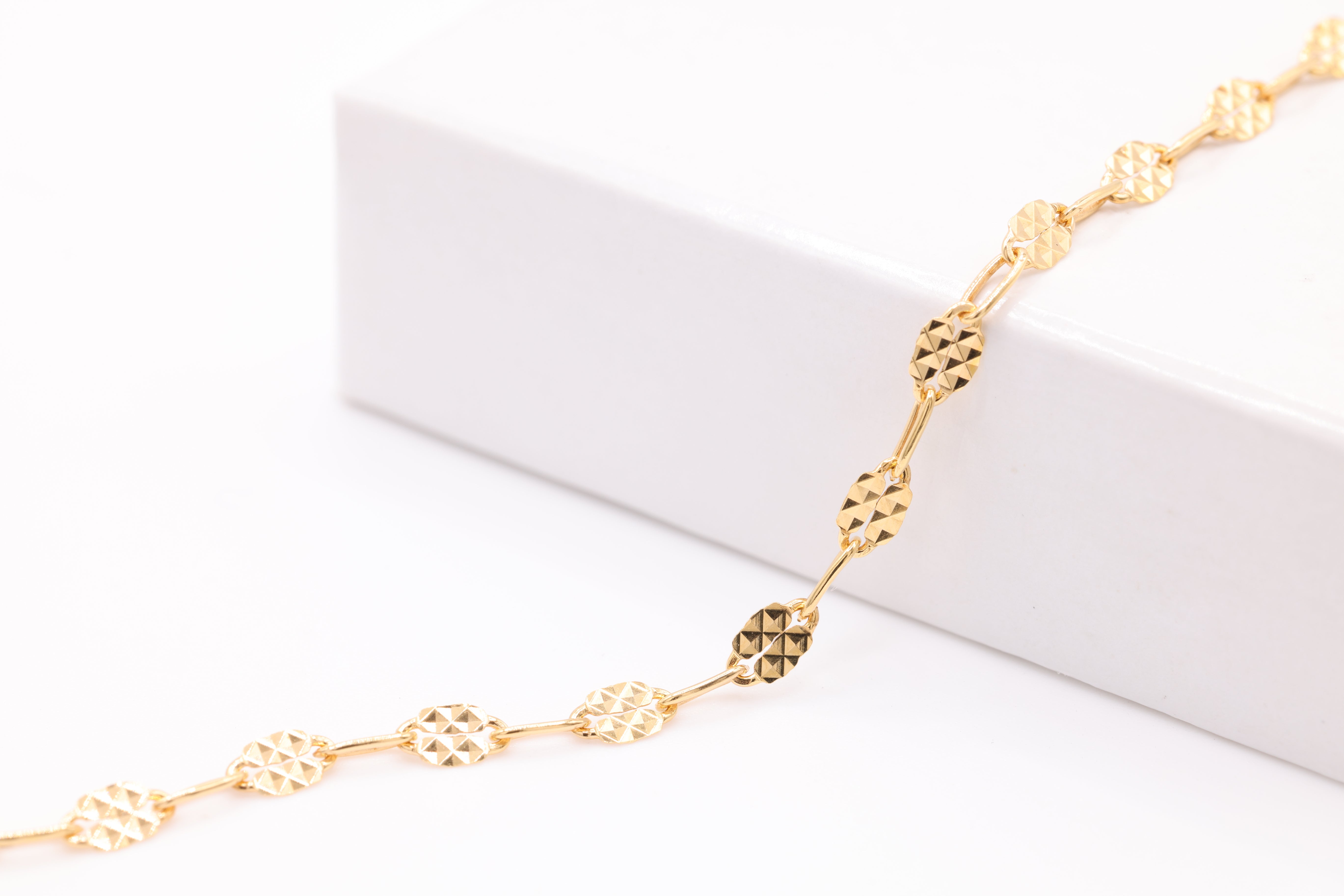 4mm Patterned Dapped Chain, 14/20 Gold-Filled, Bulk DIY Spool Pay Per Foot Jewelry Making Chain