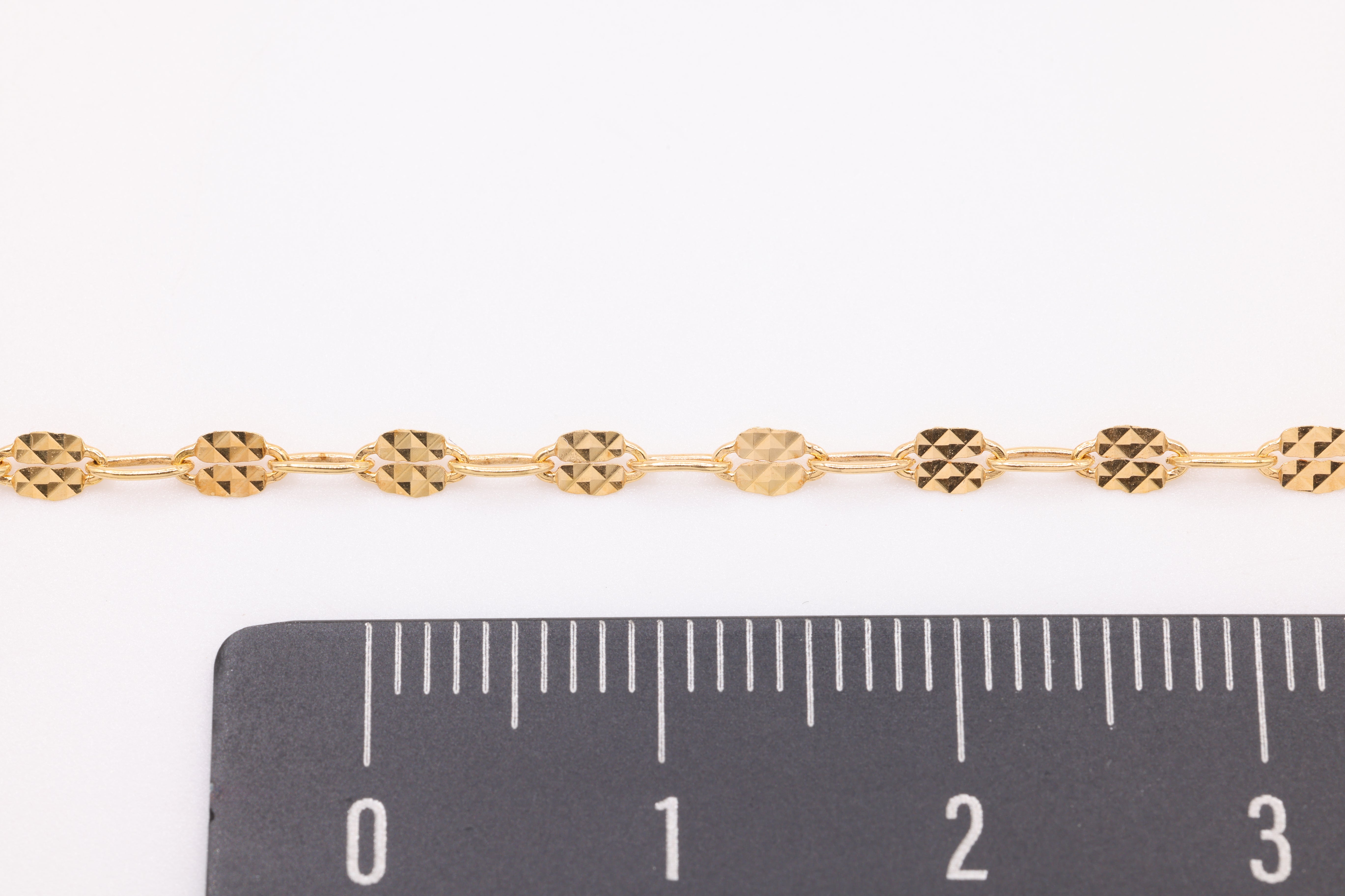 4mm Patterned Dapped Chain, 14/20 Gold-Filled, Bulk DIY Spool Pay Per Foot Jewelry Making Chain