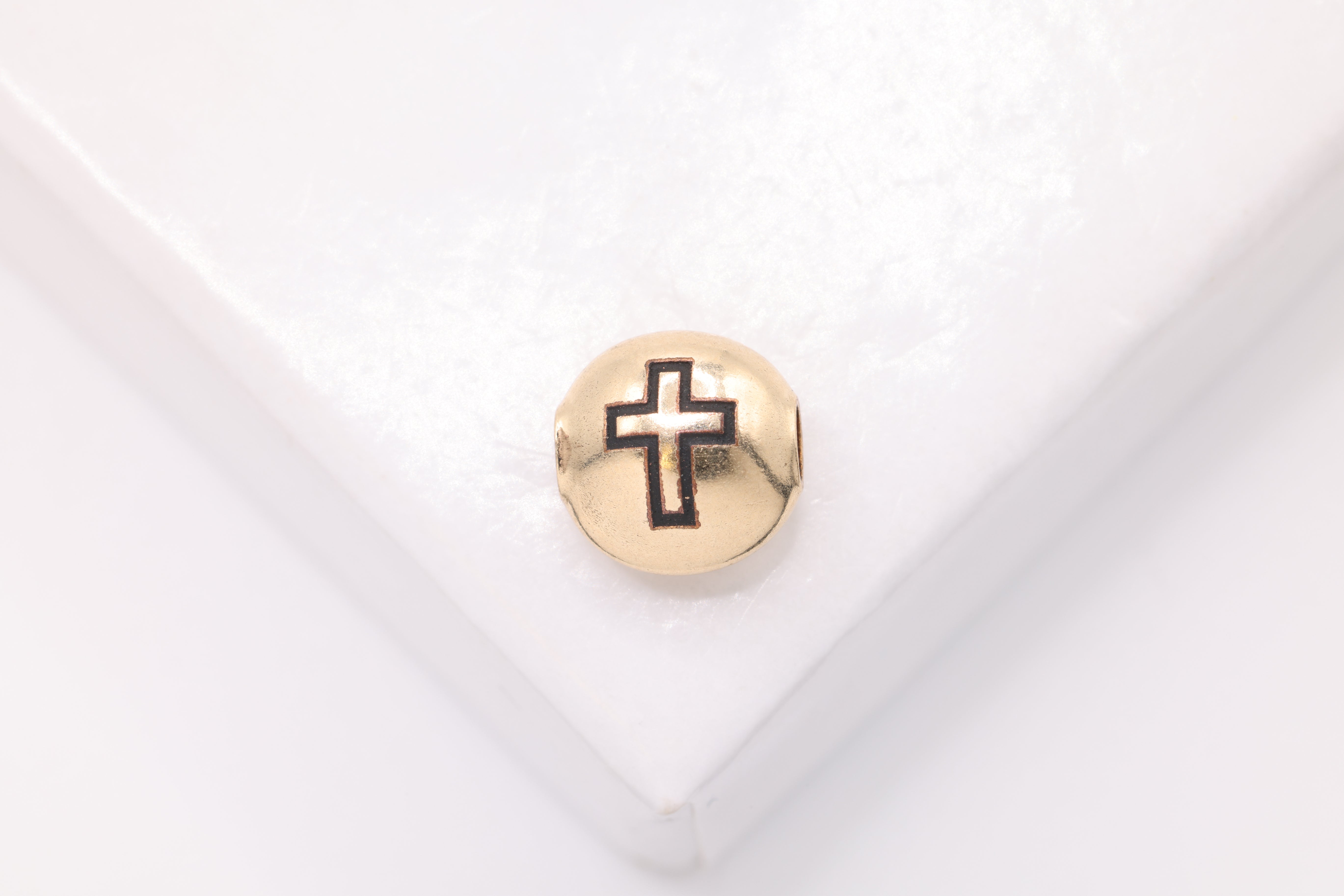 Cross Bead Charm, 14/20 Gold-Filled, 7mm