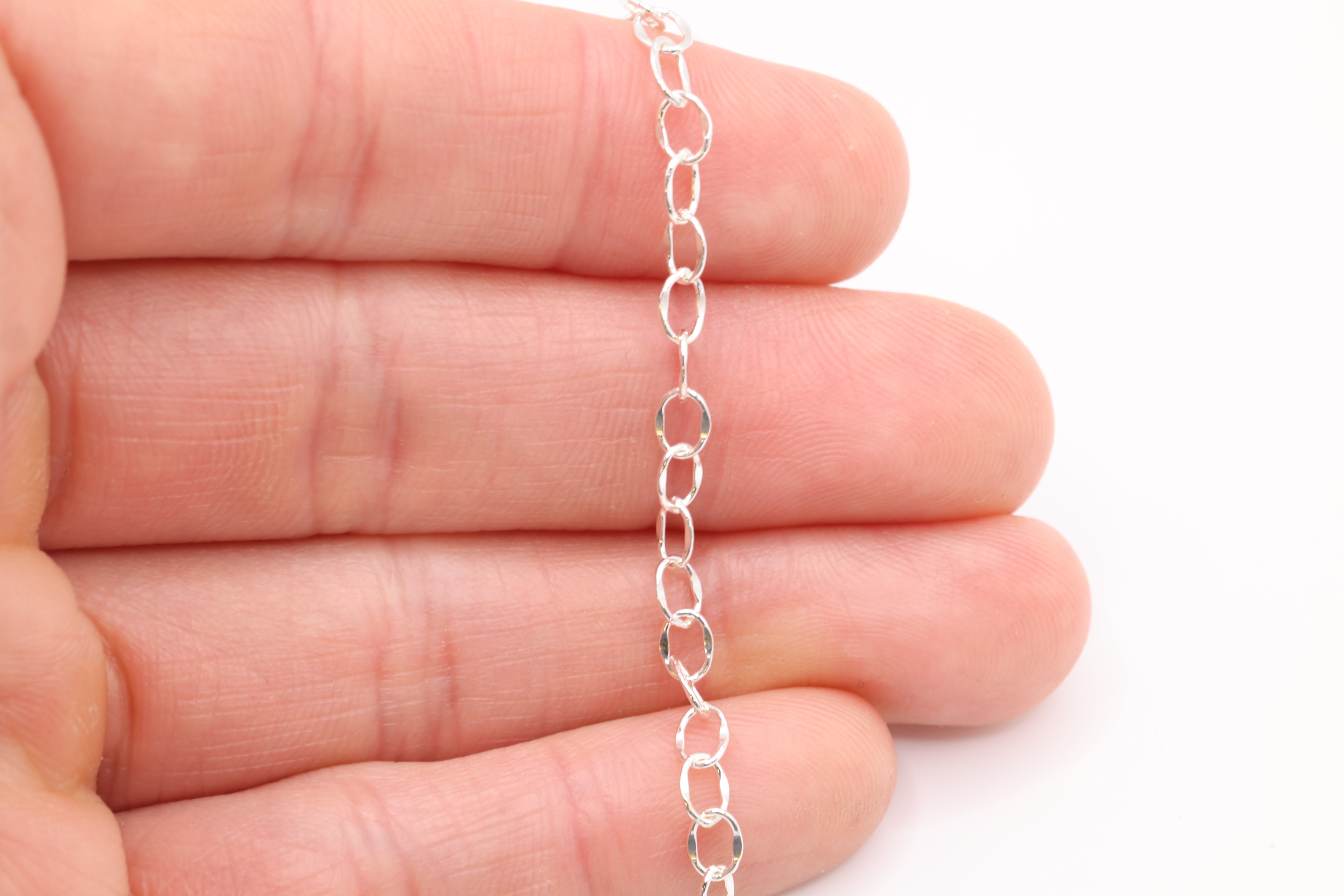 3.5mm Dapped Cable Chain, 14/20 Gold-Filled or 925 Sterling Silver, Bulk Pay Per Foot Uncut Spools For Jewelers