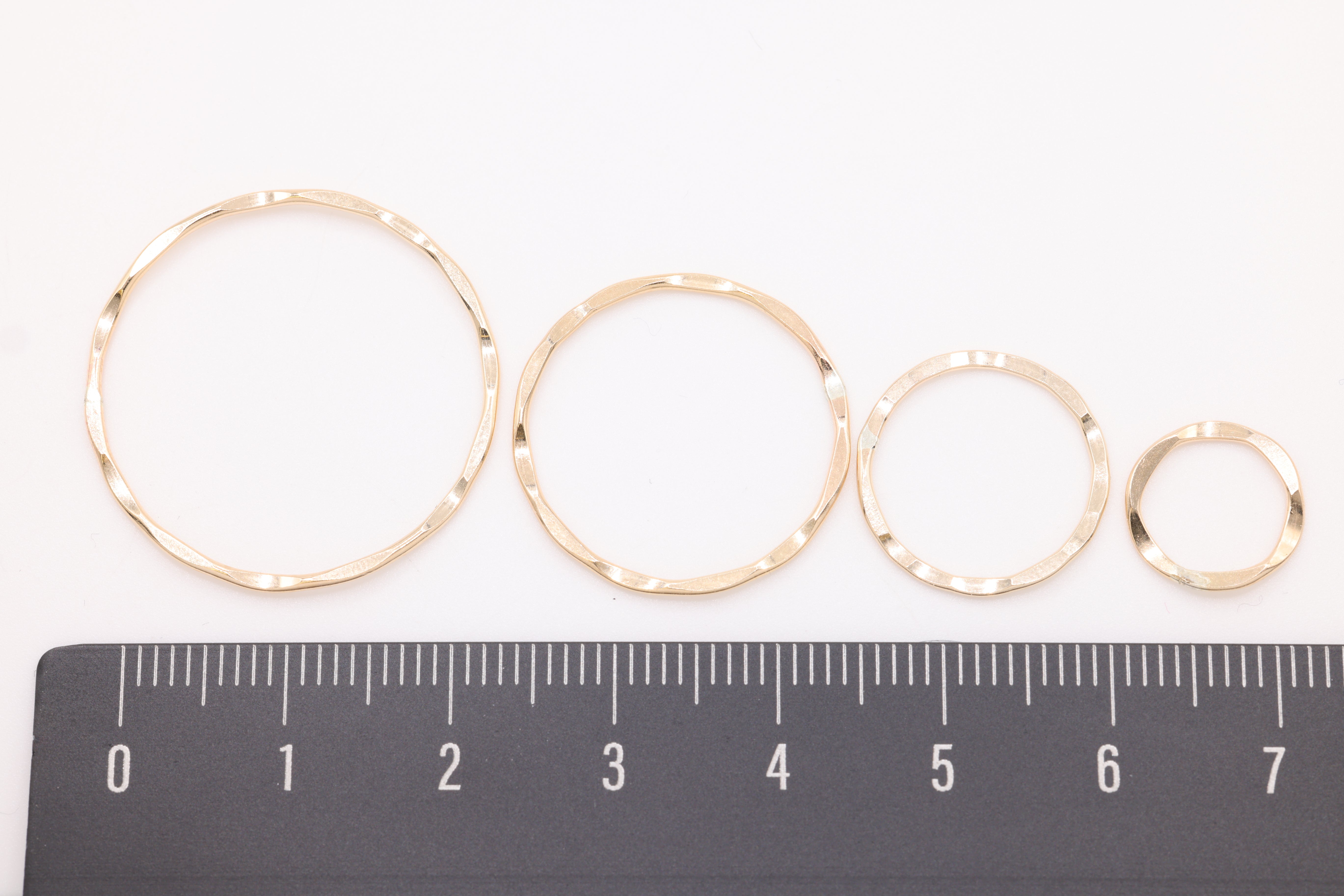 14k Gold Filled or Sterling Silver Hammered Ring Circle 11mm 15mm 21mm 26mm Disc Coin Charm Round Karma Link Connector Spacer