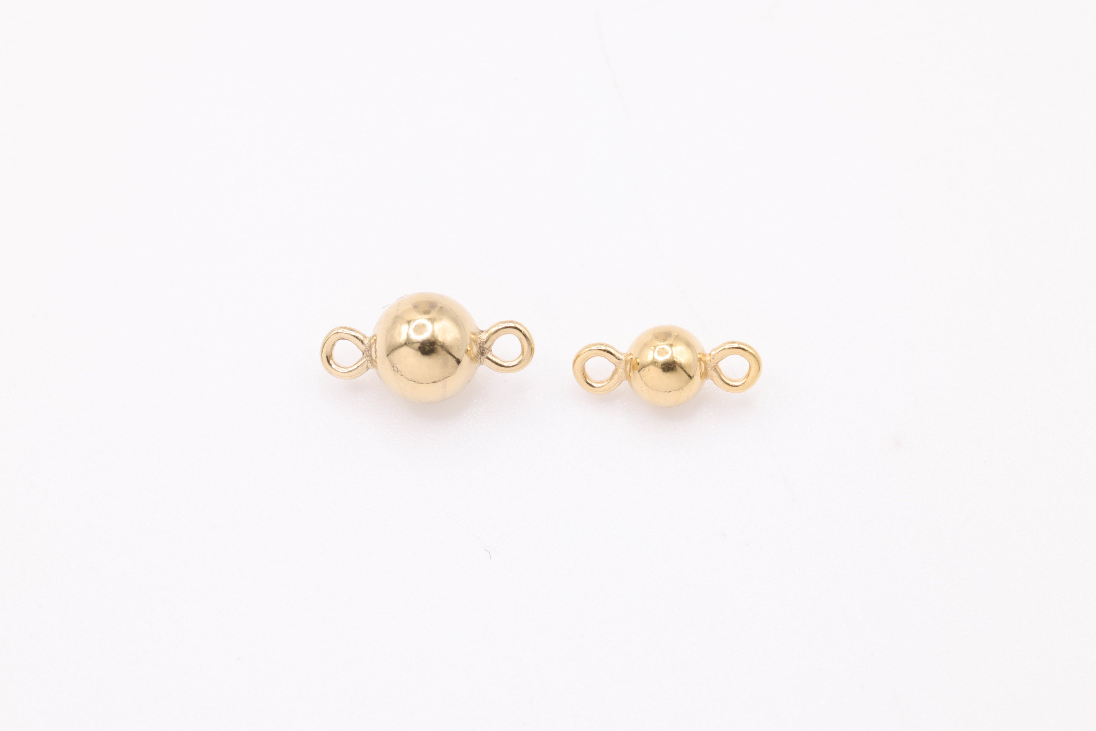 Round Ball Bead Connector Charm, 14/20 Gold-Filled, Permanent Jewelry Bead Connector Link