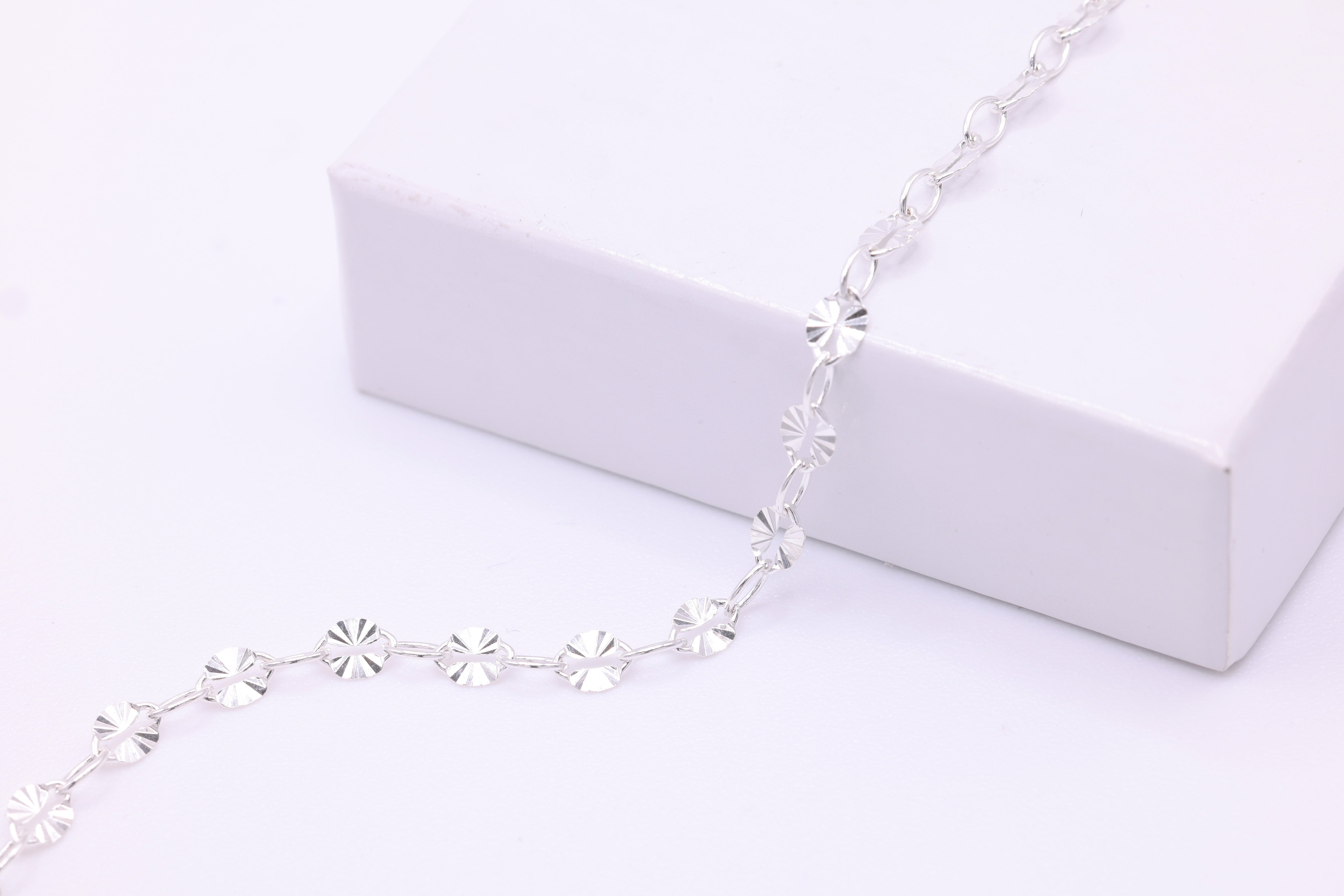 3mm x 4mm Starburst Chain, 925 Sterling Silver, Wholesale, Pay Per Foot, Jewelry Making Chain