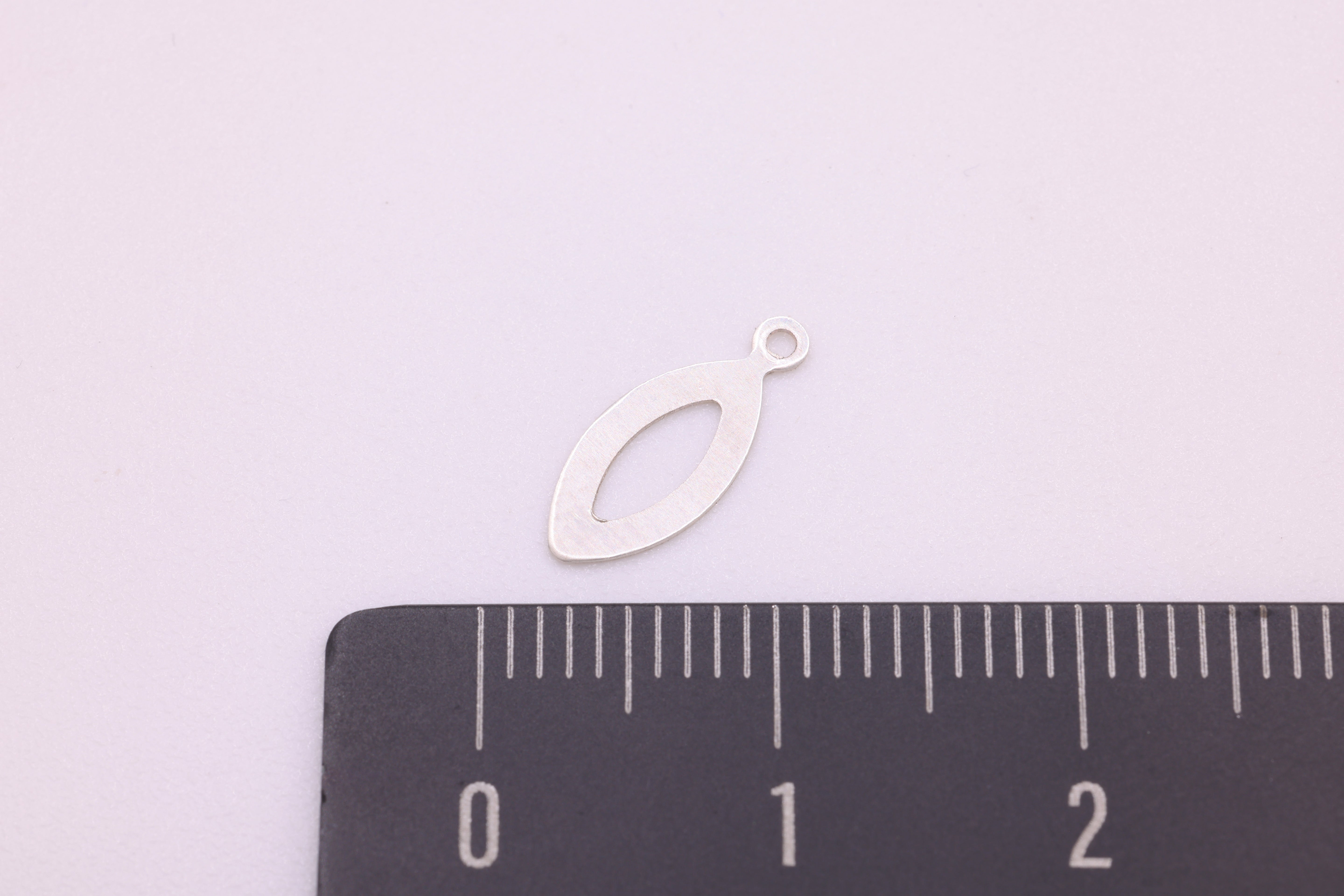 Pointed Oval Marquise Open Cut Out Teardrop Charm, Wholesale, 925 Sterling Silver, 12mm x 5mm, Jewelry Making Charm