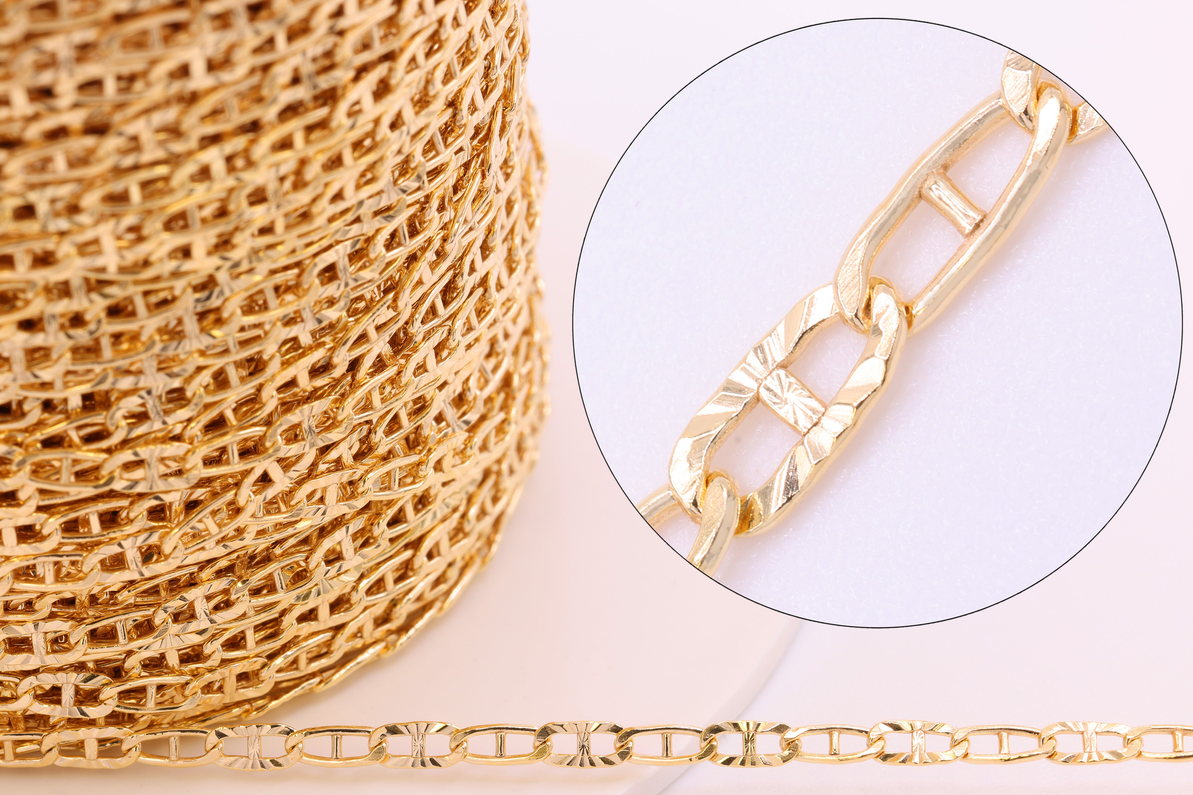 2mm x 4mm Anchor Starburst Chain, 14/20 Gold-Filled, Wholesale, Pay Per Foot, Jewelry Making Chain