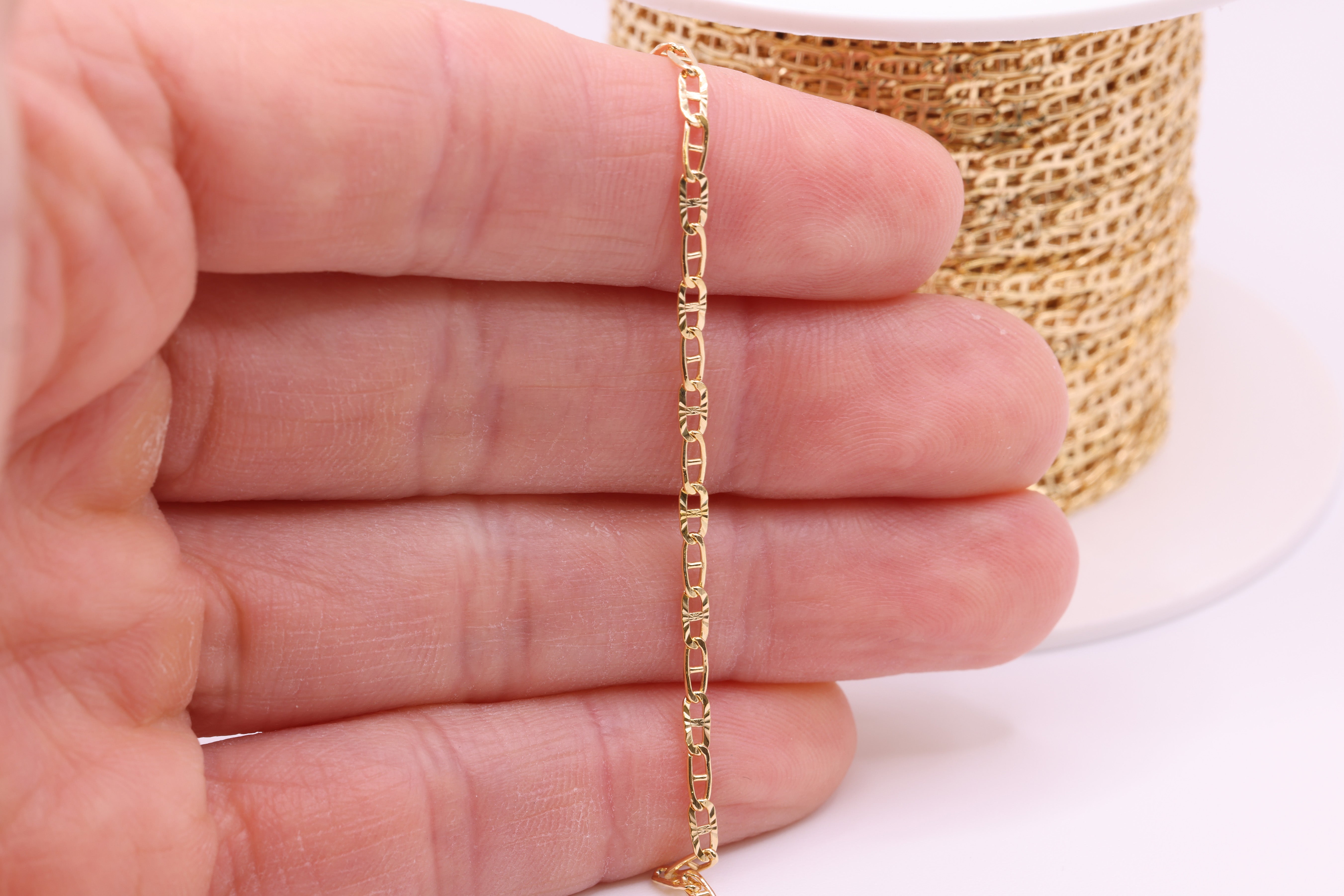 2mm x 4mm Anchor Starburst Chain, 14/20 Gold-Filled, Wholesale, Pay Per Foot, Jewelry Making Chain