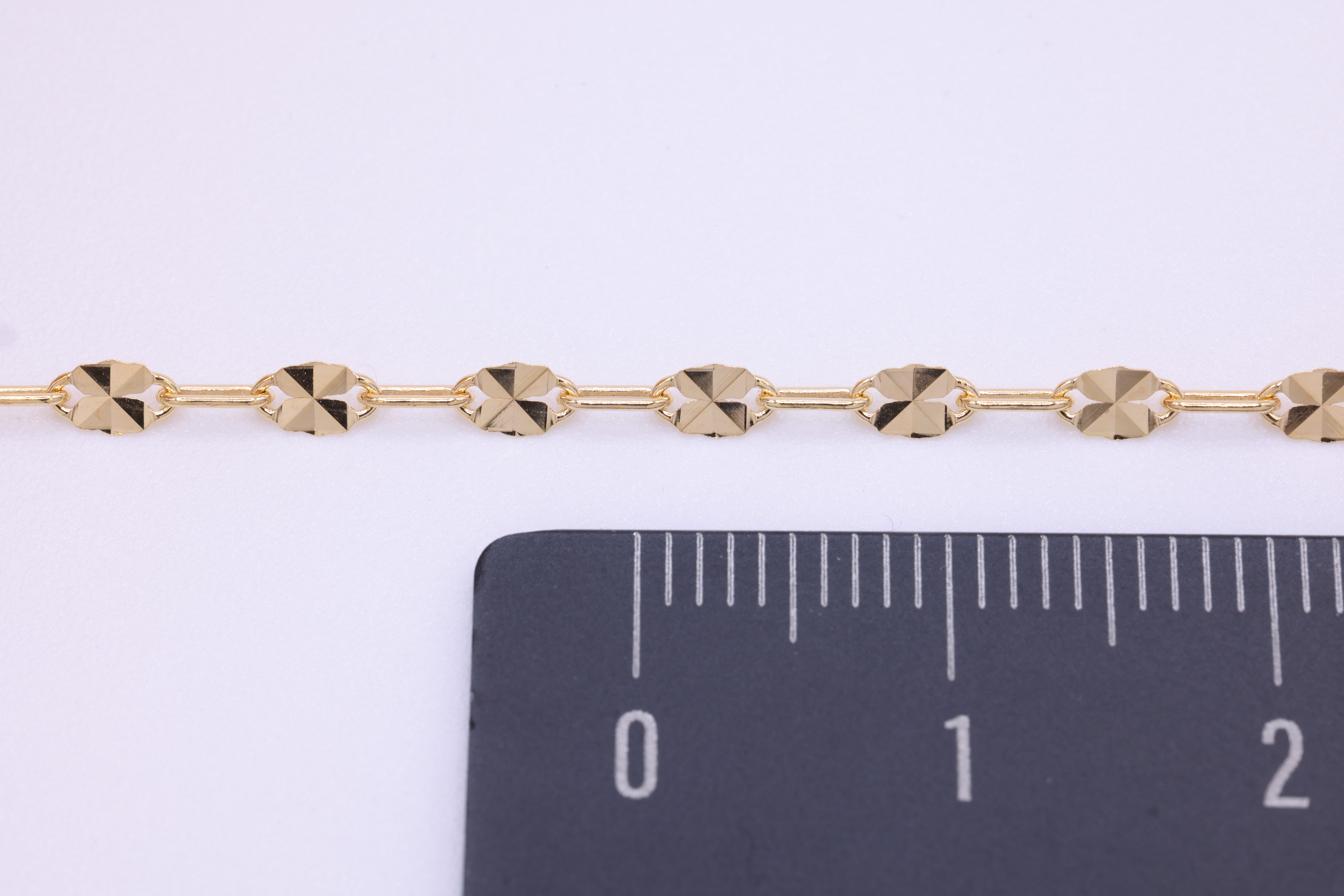 2.5mm x 4mm Square Textured Paperclip Chain, 14/20 Gold-Filled, Wholesale, Pay Per Foot, Jewelry Making Chain