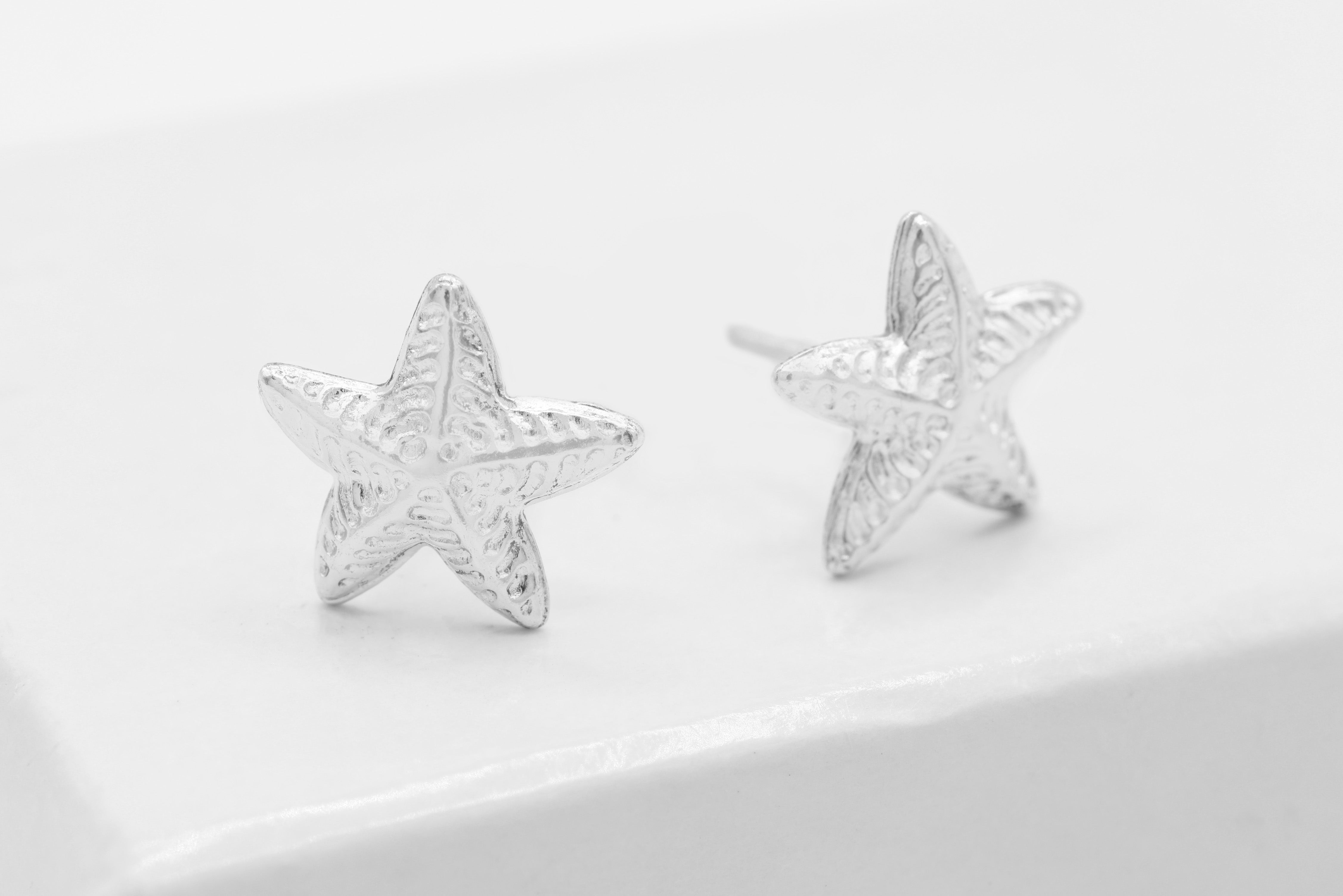 Starfish Stud Earring, 925 Sterling Silver, 10mm x 10mm, Wholesale, Pay Per Piece