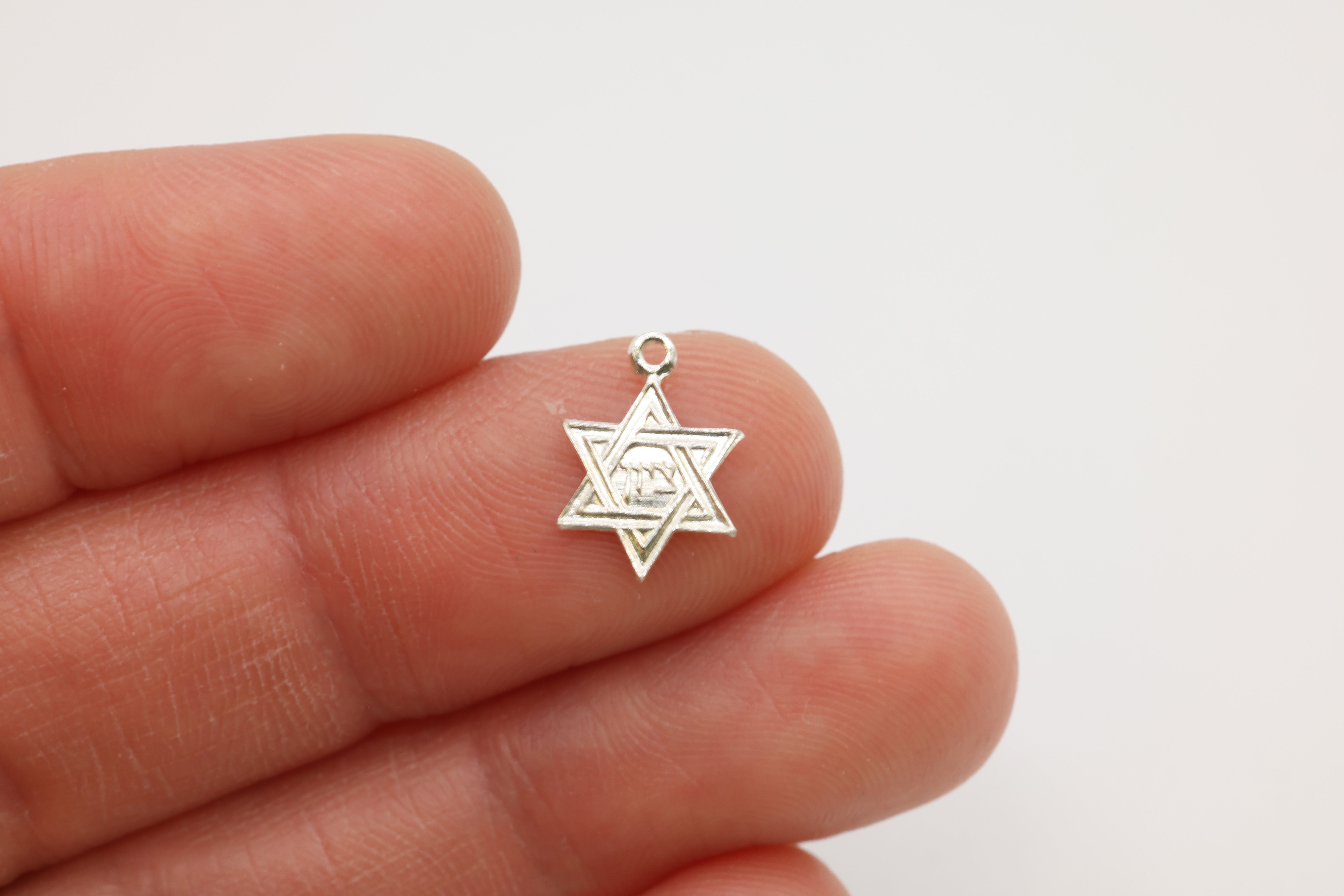 Star of David Pendant, Wholesale, 925 Sterling Silver, 12mm x 12mm
