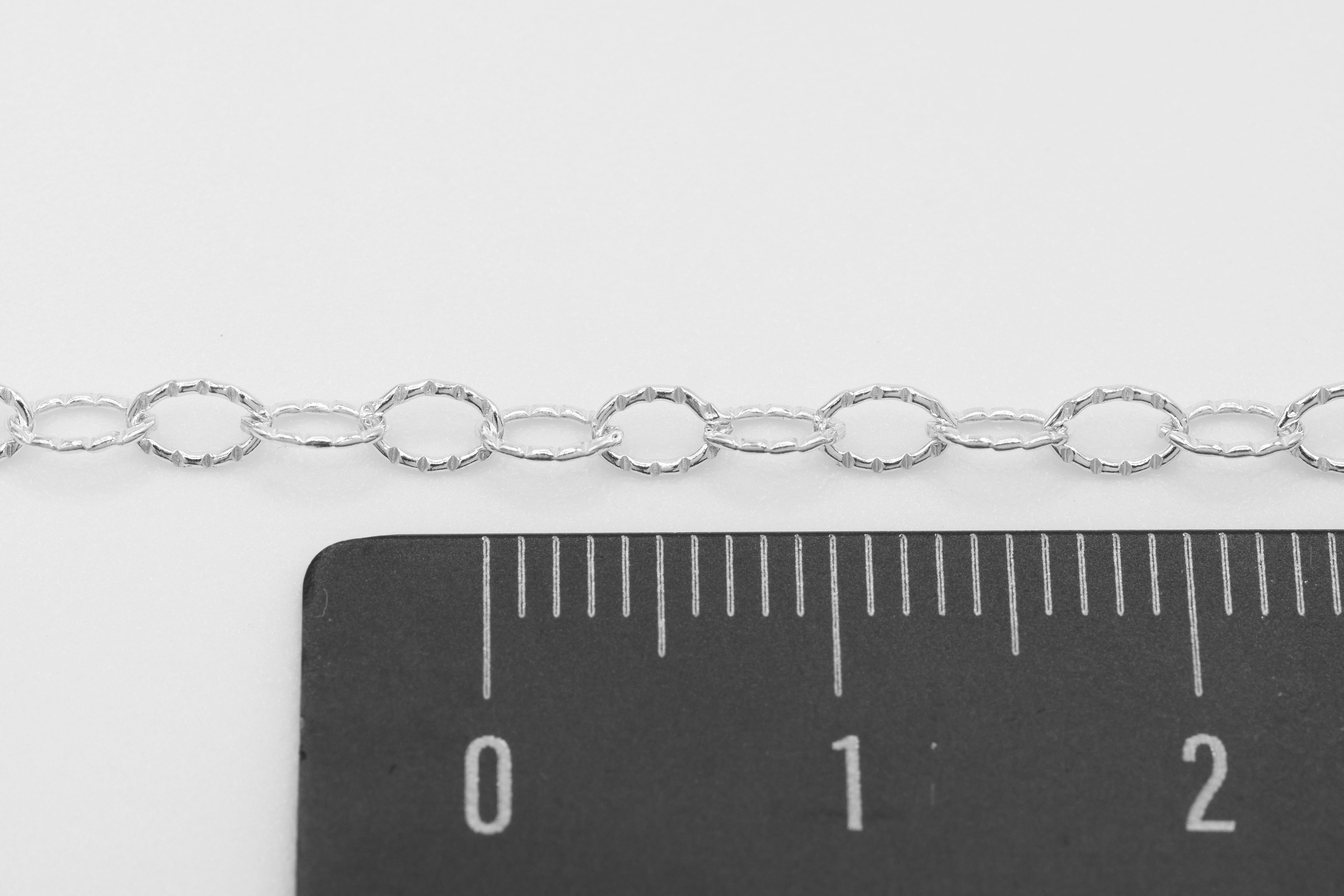 2.8mm x 4mm Knurled Cable Chain, 925 Sterling Silver, Wholesale, Pay Per Foot, Jewelry Making Chain