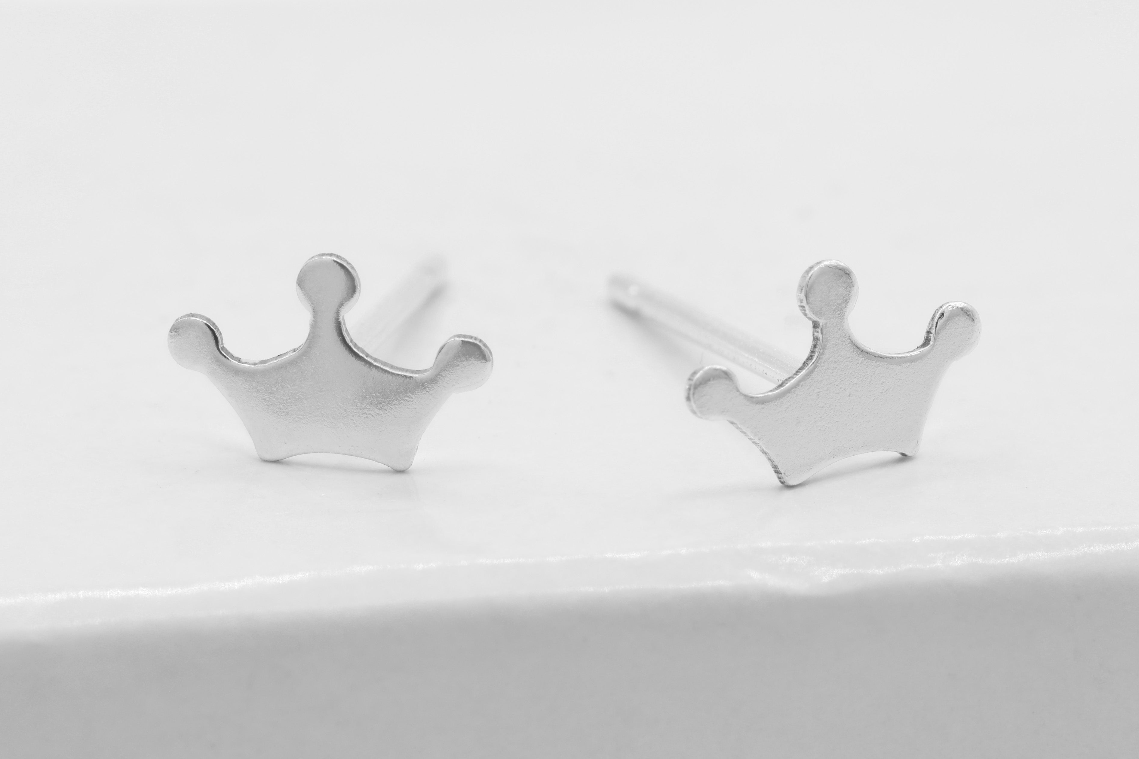 Crown Stud Earring, 925 Sterling Silver, 8mm x 5mm, Wholesale, Royal Crown Jewelry Earrings