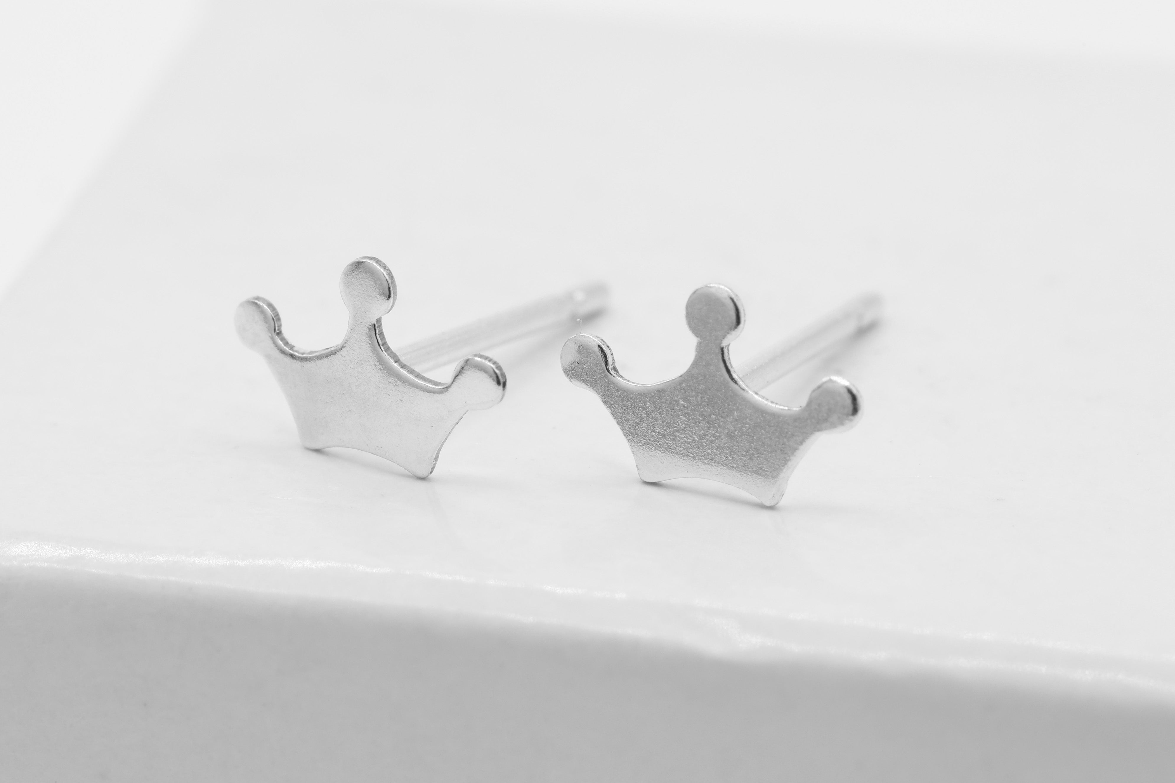 Crown Stud Earring, 925 Sterling Silver, 8mm x 5mm, Wholesale, Royal Crown Jewelry Earrings