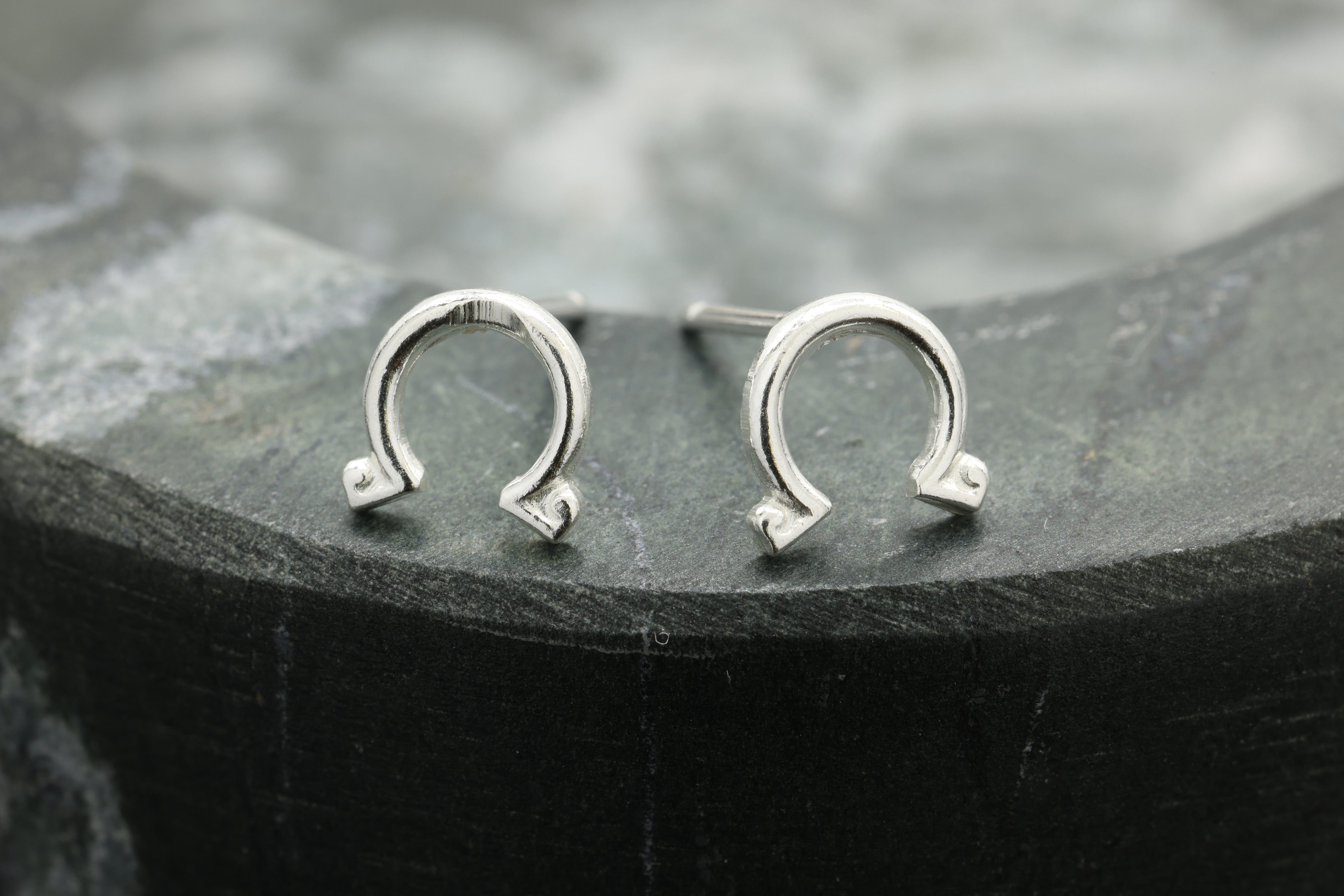 Omega Symbol Stud Earring, 925 Sterling Silver, 6mm x 6mm, Wholesale, Greek Letter Dainty Minimalist Jewelry Earrings