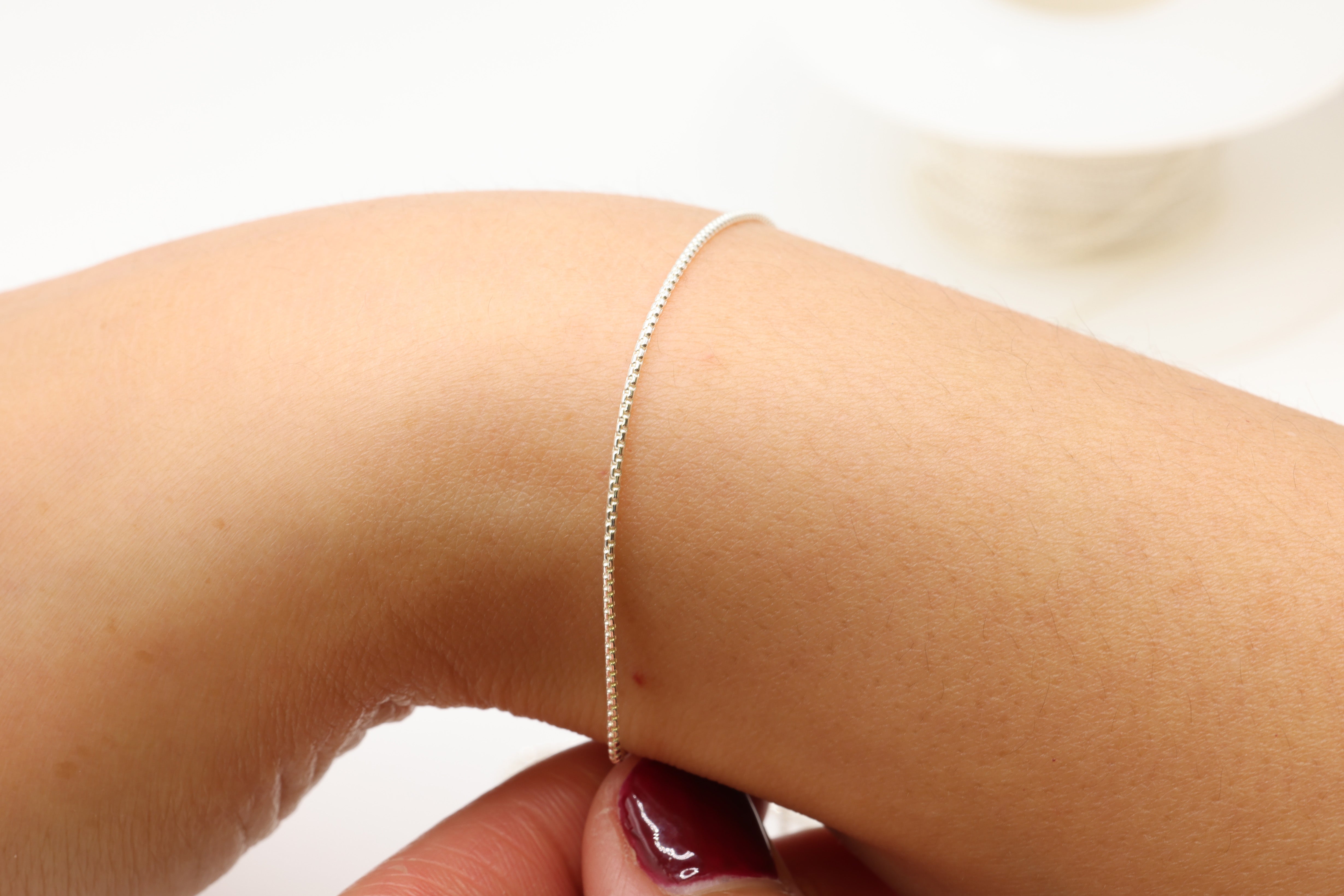 1mm Venetian Box Chain, 925 Sterling Silver, Wholesale, Pay Per Foot, Jewelry Making Chain