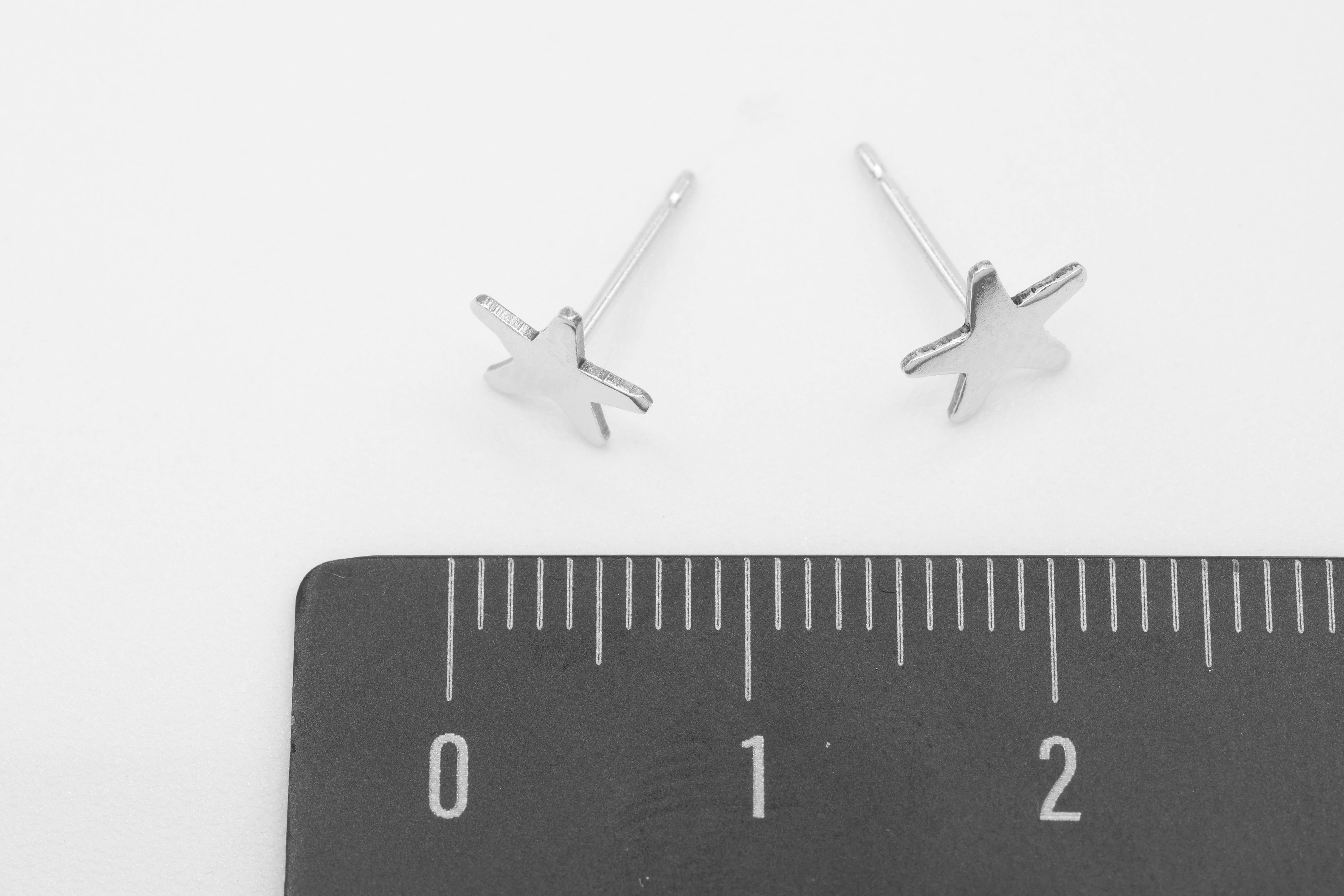 Star Stud Earring, 925 Sterling Silver, 8mm x 8mm, Wholesale, Celestial Shooting Star Dainty Minimalist Jewelry Earrings