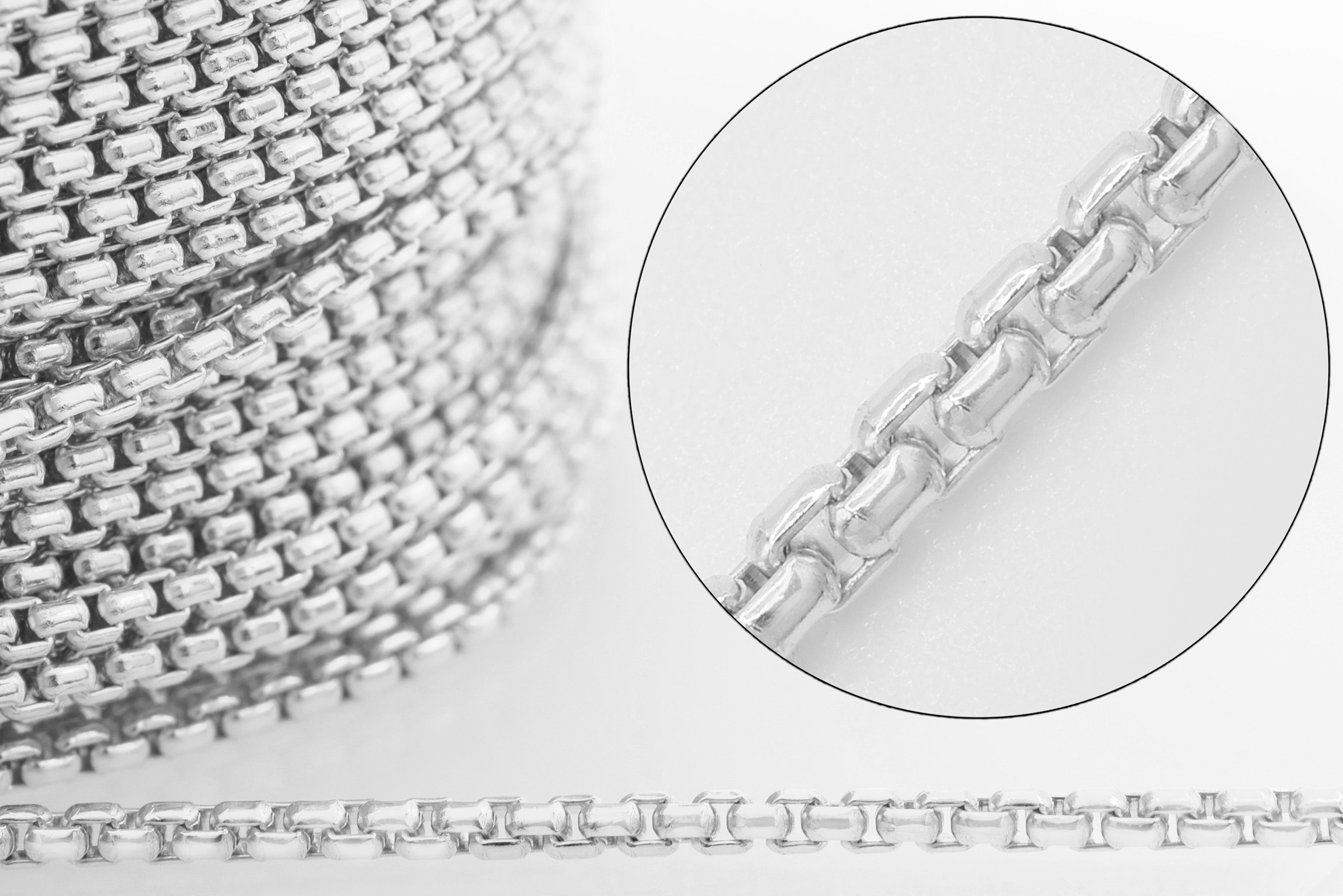 1.5mm Round Venetian Box Chain, 925 Sterling Silver, Wholesale, Pay Per Foot, Jewelry Making Chain