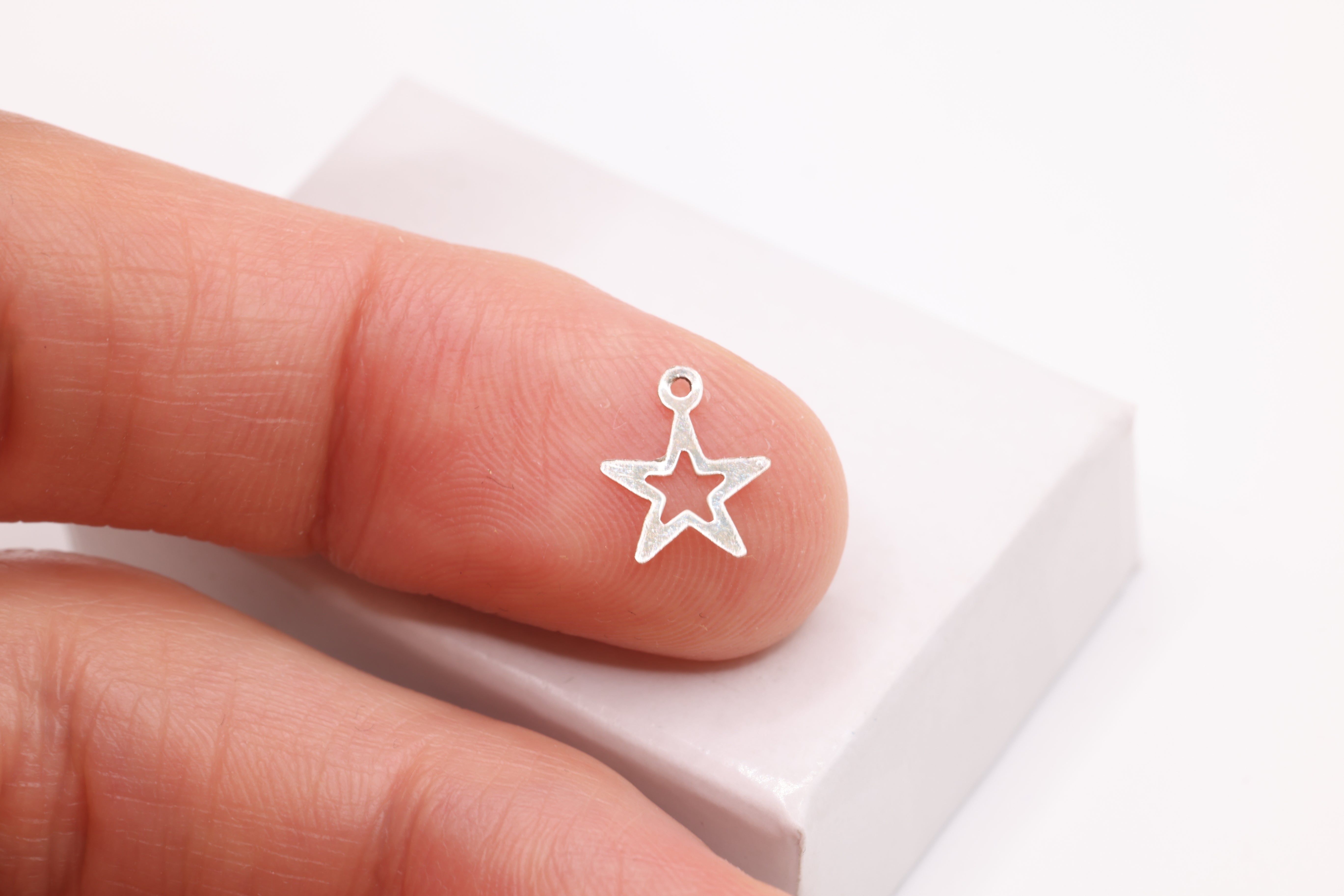 Star Cutout Charm, Wholesale, 925 Sterling Silver, 8mm, Constellation Zodiac Star Drop Charm Wholesale Charms