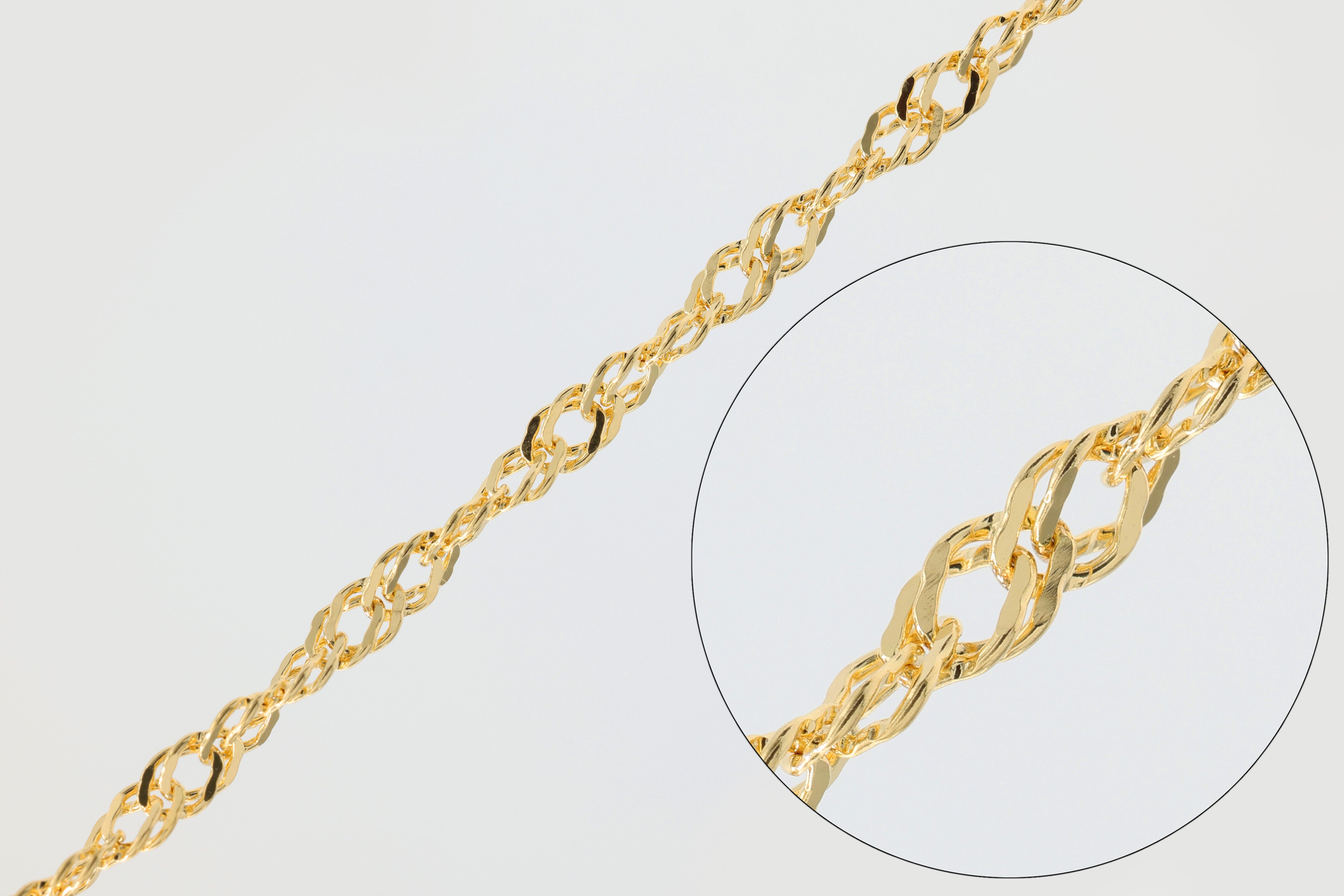 2.3mm Double Rope Chain, 14/20 Gold-Filled, Wholesale, Pay Per Foot, Jewelry Making Chain