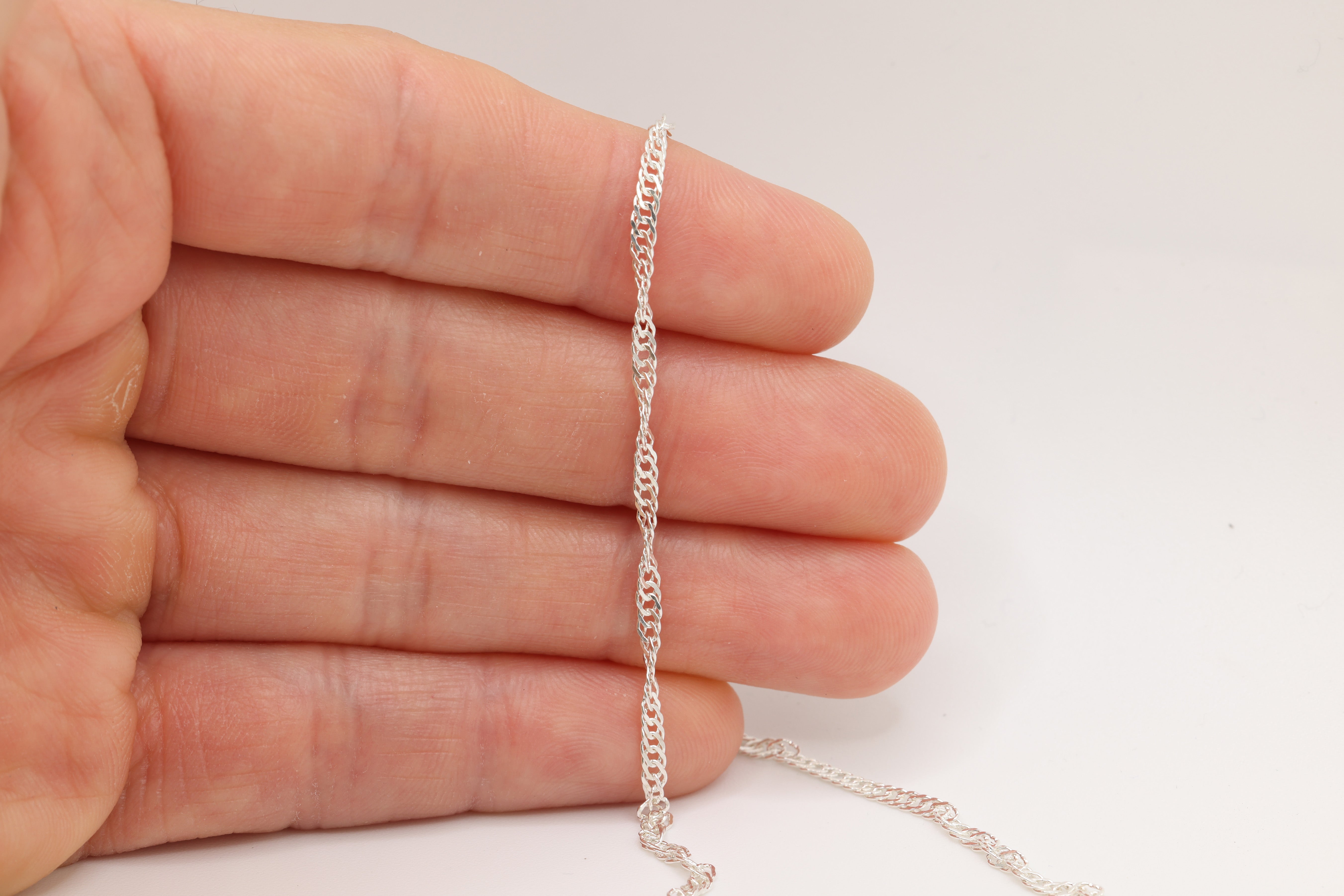 2.3mm Double Rope Chain, 925 Sterling Silver, Wholesale, Pay Per Foot, Jewelry Making Chain
