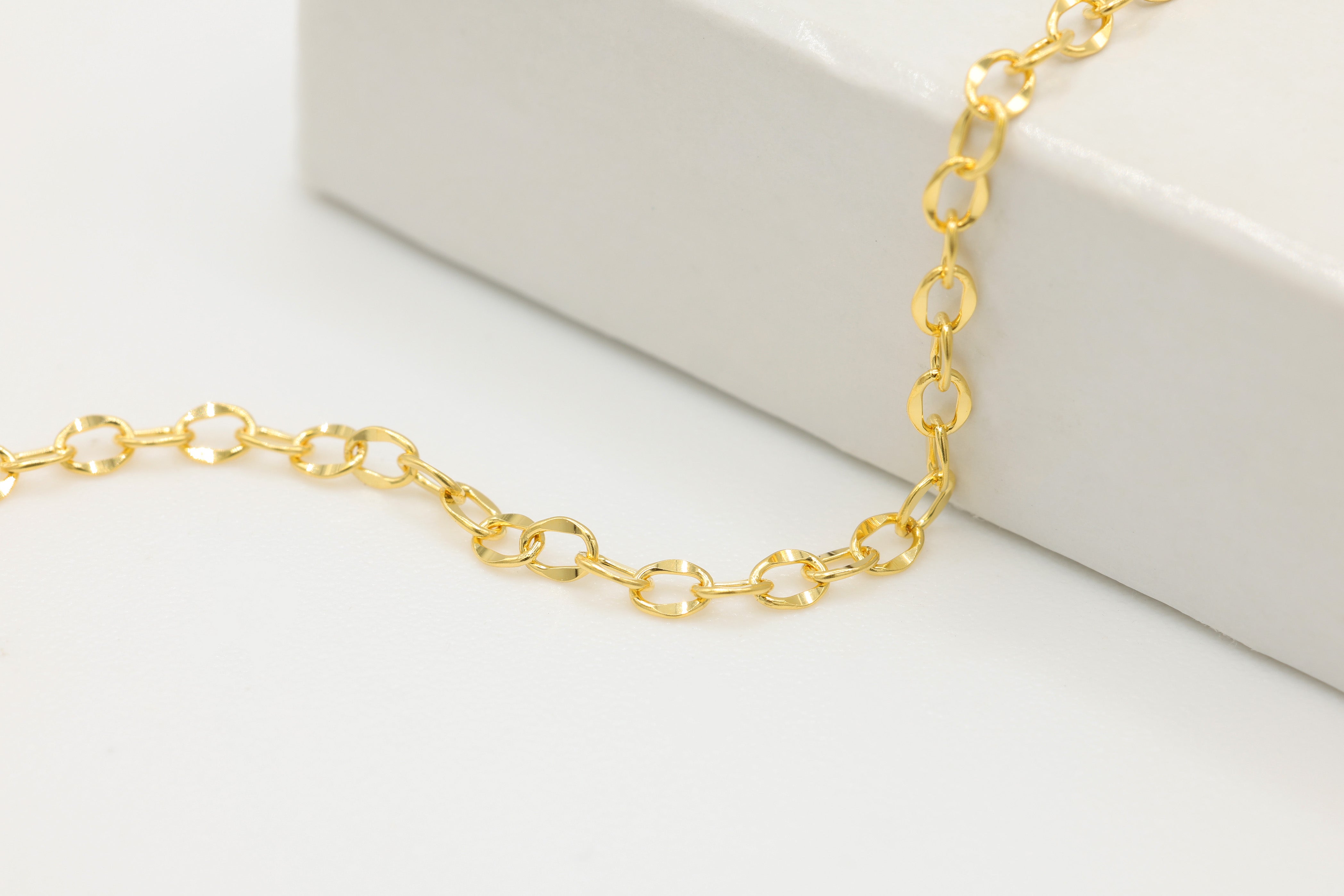 2mm Dapped Cable Chain, 14/20 Gold-Filled, Wholesale, Pay Per Foot, Jewelry Making Chain