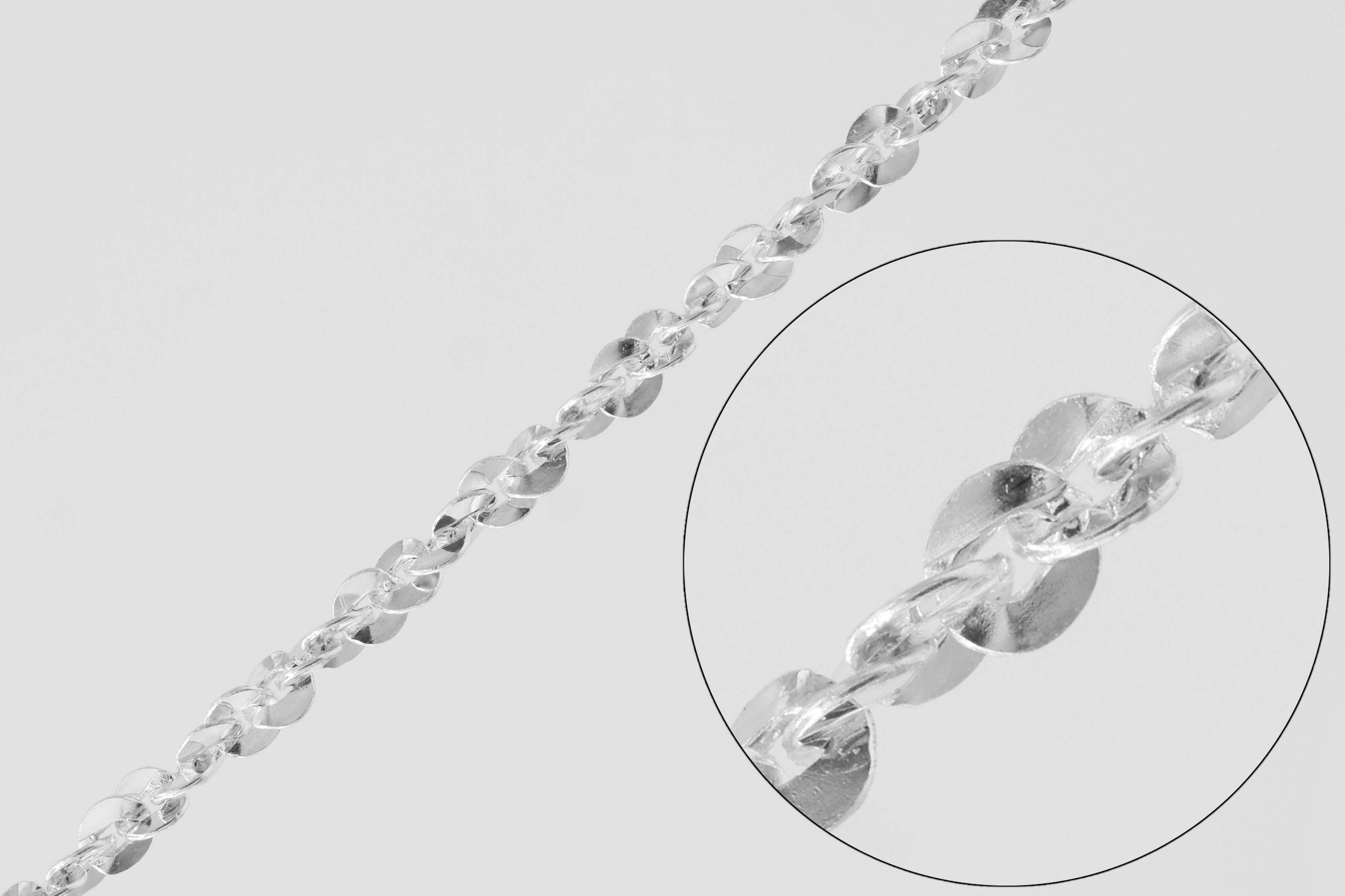 1.2mm Sparkle Fancy Chain, 925 Sterling Silver, Wholesale, Pay Per Foot, Jewelry Making Chain