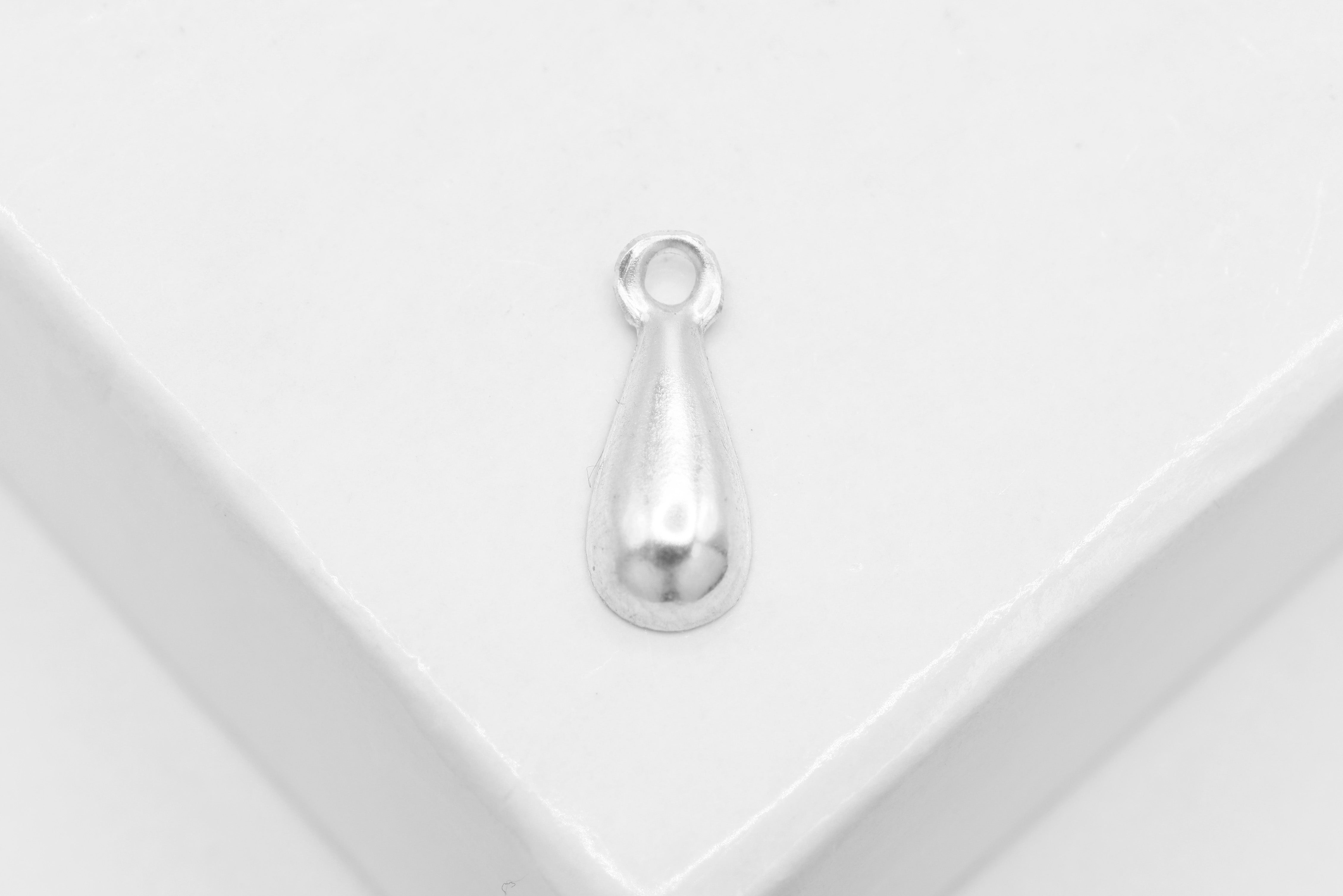 Teardrop Charm, 925 Sterling Silver, 10mm x 4mm, Wholesale, Tear Drop, Jewelry Making Charm