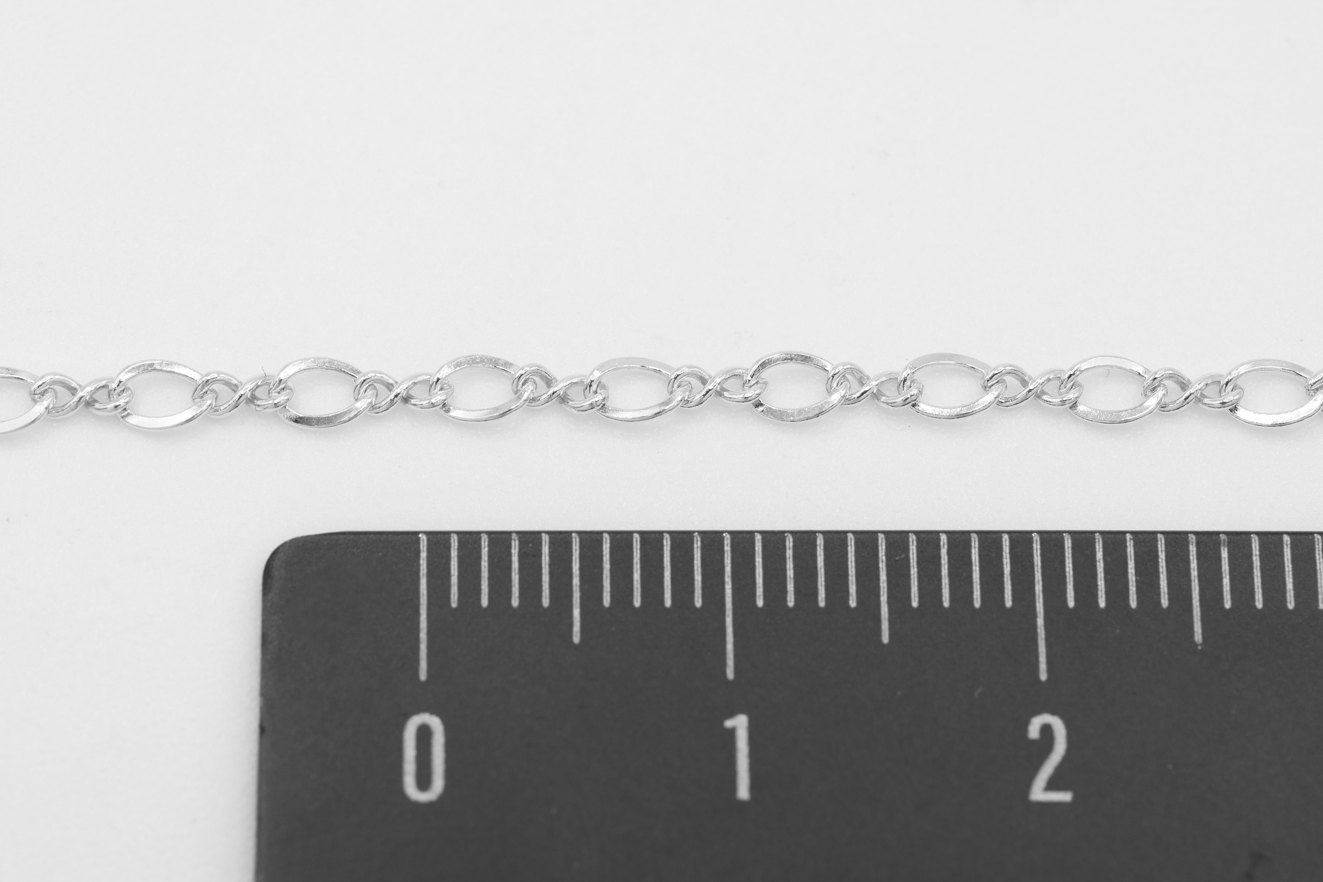 2.4mm Figure Eight Chain, 925 Sterling Silver, Wholesale, Pay Per Foot, Jewelry Making Chain