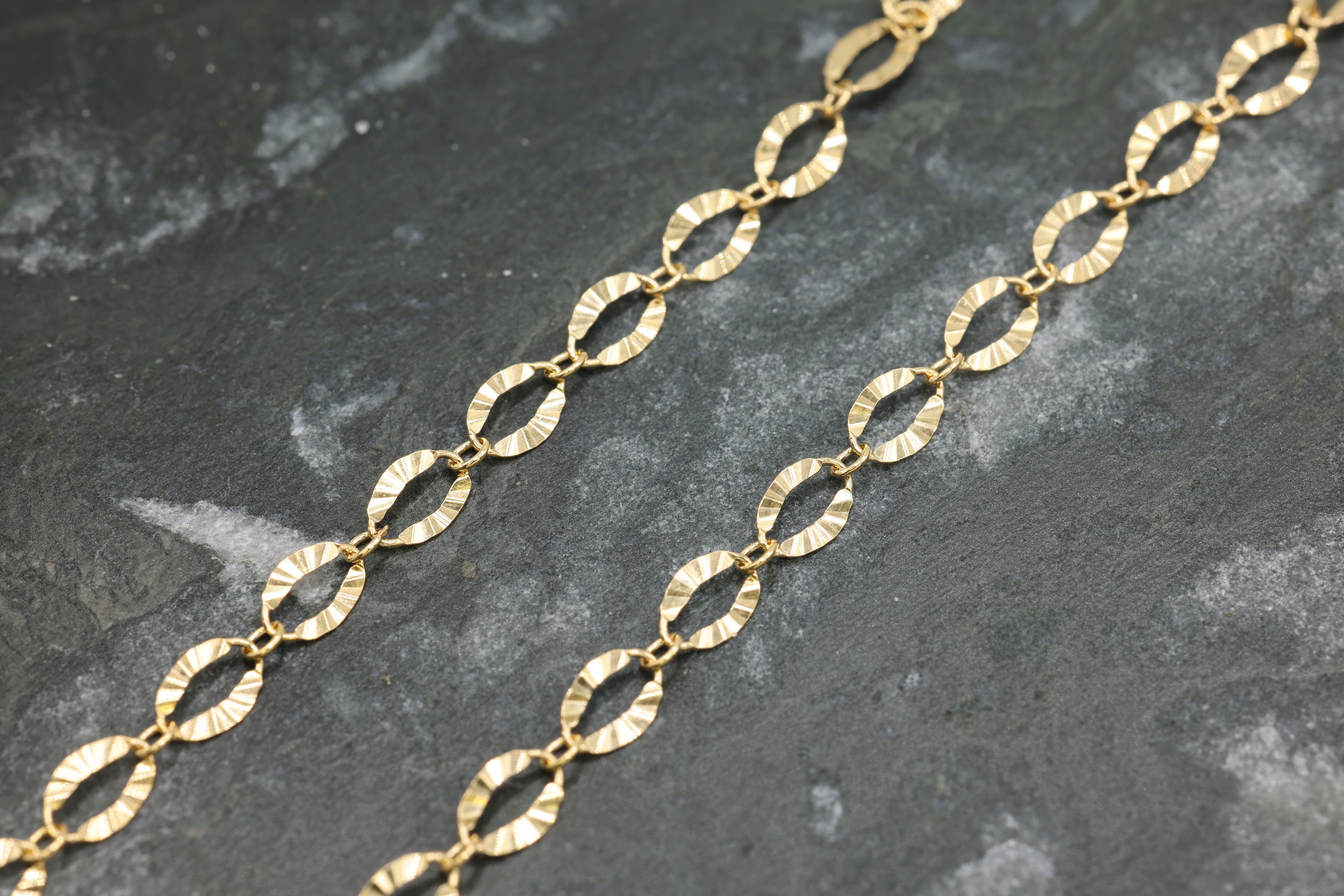 3.5mm x 5.5mm Starburst Cable Chain, 14/20 Gold-Filled, Wholesale, Pay Per Foot, Jewelry Making Chain