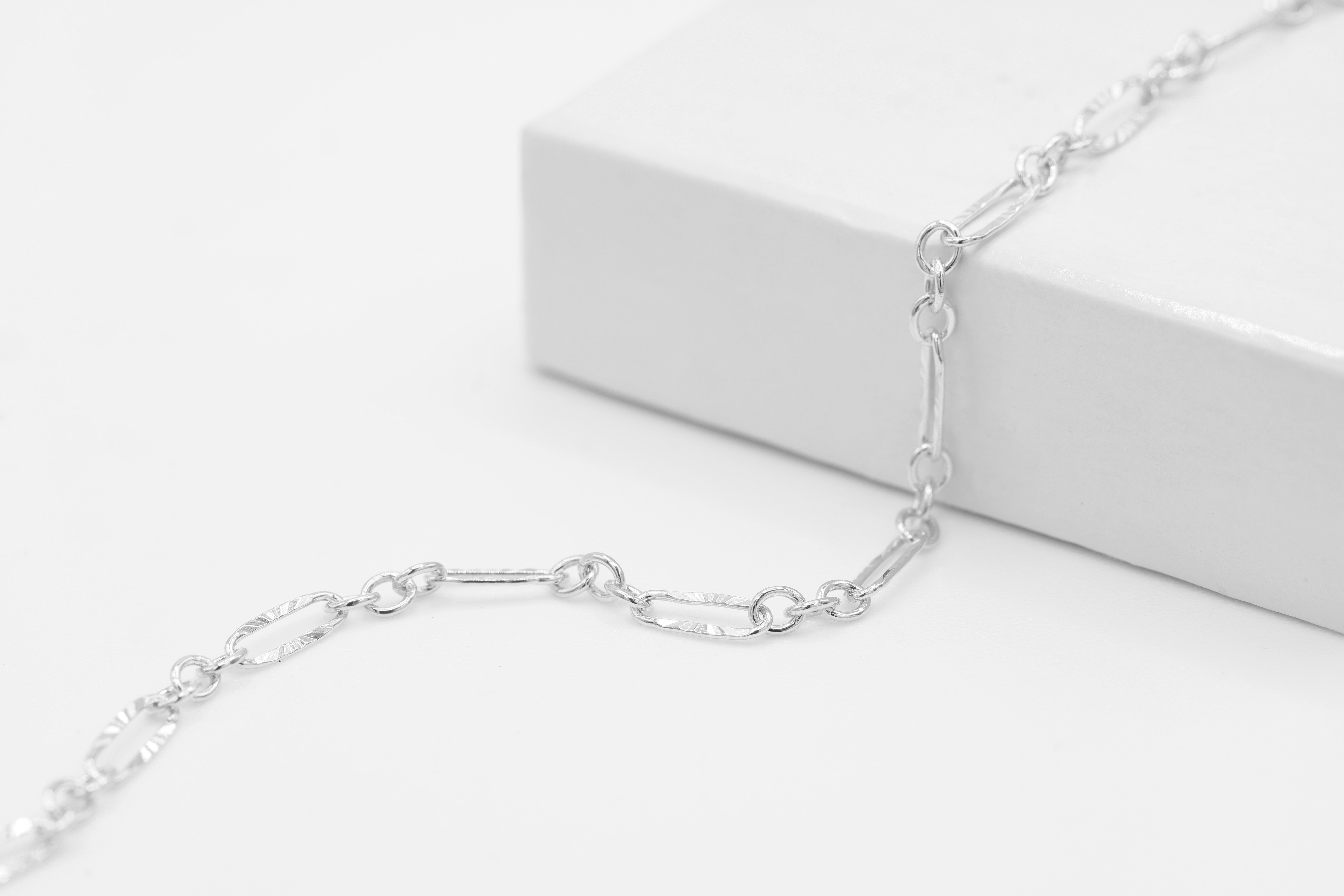 2.4mm x 6.6mm Starburst Cable Chain, 925 Sterling Silver, Wholesale, Pay Per Foot, Jewelry Making Chain