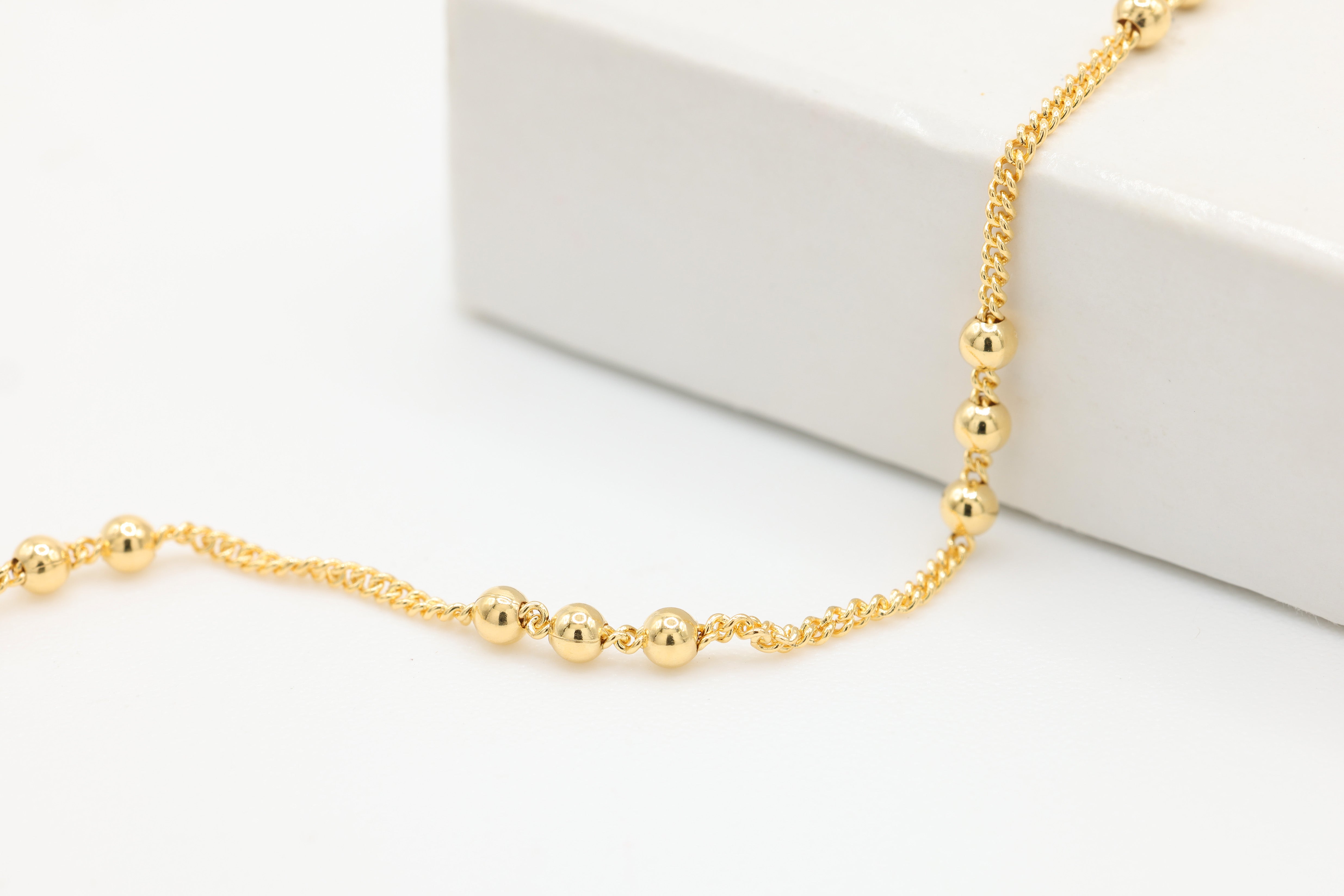 Three Bead Satellite Chain, 14/20 Gold-Filled, Wholesale, Pay Per Foot, Jewelry Making Chain