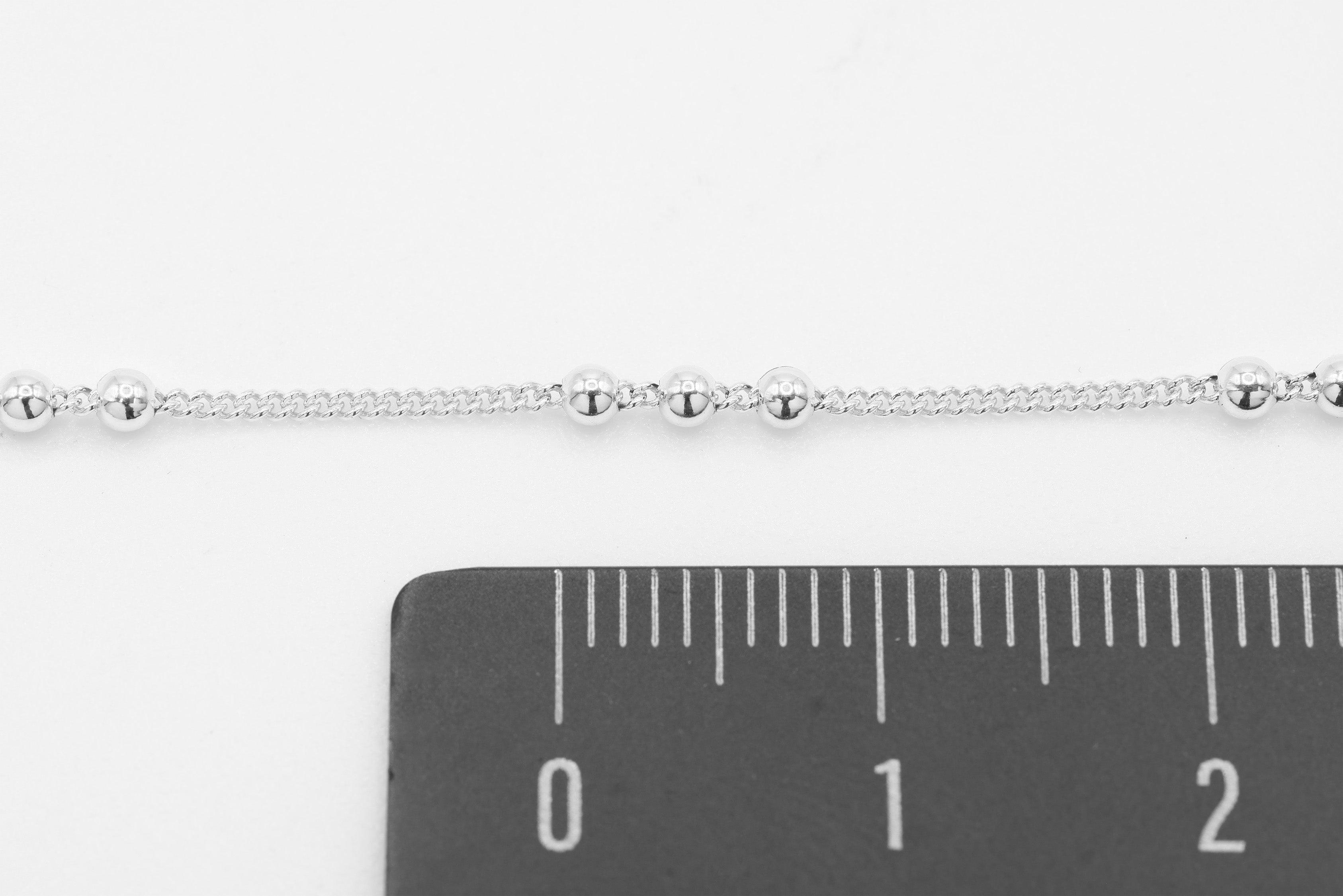 Three Bead Satellite Chain, 925 Sterling Silver, Wholesale, Pay Per Foot, Jewelry Making Chain
