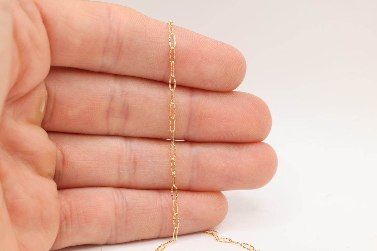 1.8mm x 5mm Double Dapped Chain, 14/20 Gold-Filled, Wholesale, Pay Per Foot, Jewelry Making Chain