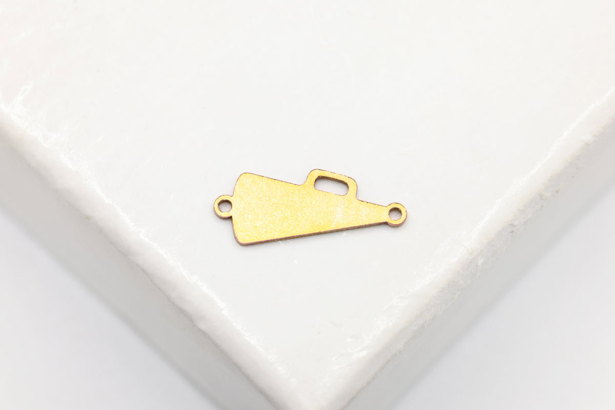 Megaphone Connector Charm, 14/20 Gold-Filled, 10mm x 5mm, Wholesale, Cheer Cheerleader, Jewelry Making Charm