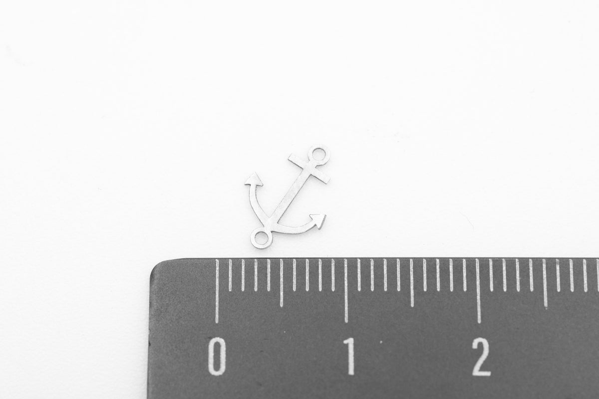 Anchor Connector Charm, 925 Sterling Silver, 10mm x 7mm, Wholesale, Sailor Anchor, Jewelry Making Charm