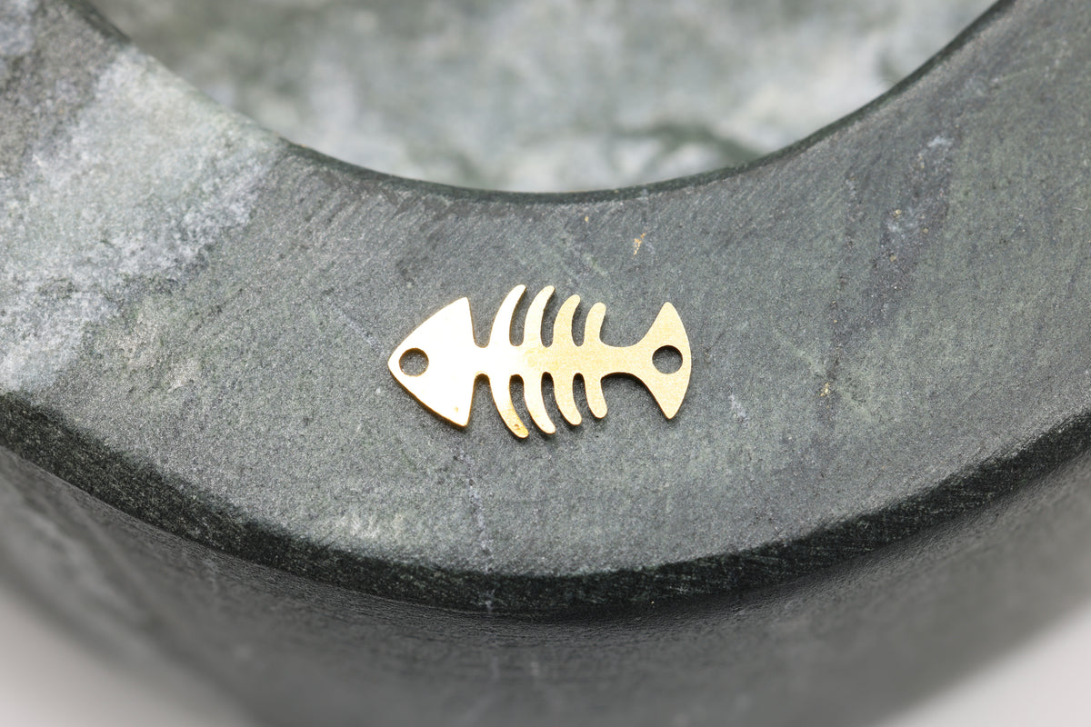 Fish Skeleton Connector Charm, 14/20 Gold-Filled, 10mm x 5mm, Wholesale, Jewelry Making Charm