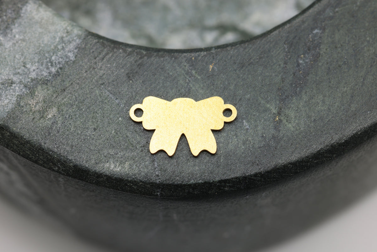 Ribbon Bow Connector Charm, 14/20 Gold-Filled, 10mm x 5mm, Wholesale, Jewelry Making Charm