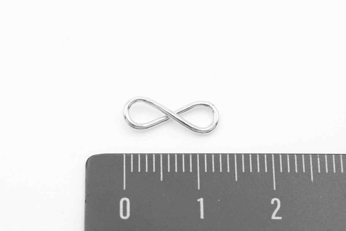 Infinity Connector Charm, 925 Sterling Silver, 13mm x 5mm, Wholesale, Jewelry Making Charm
