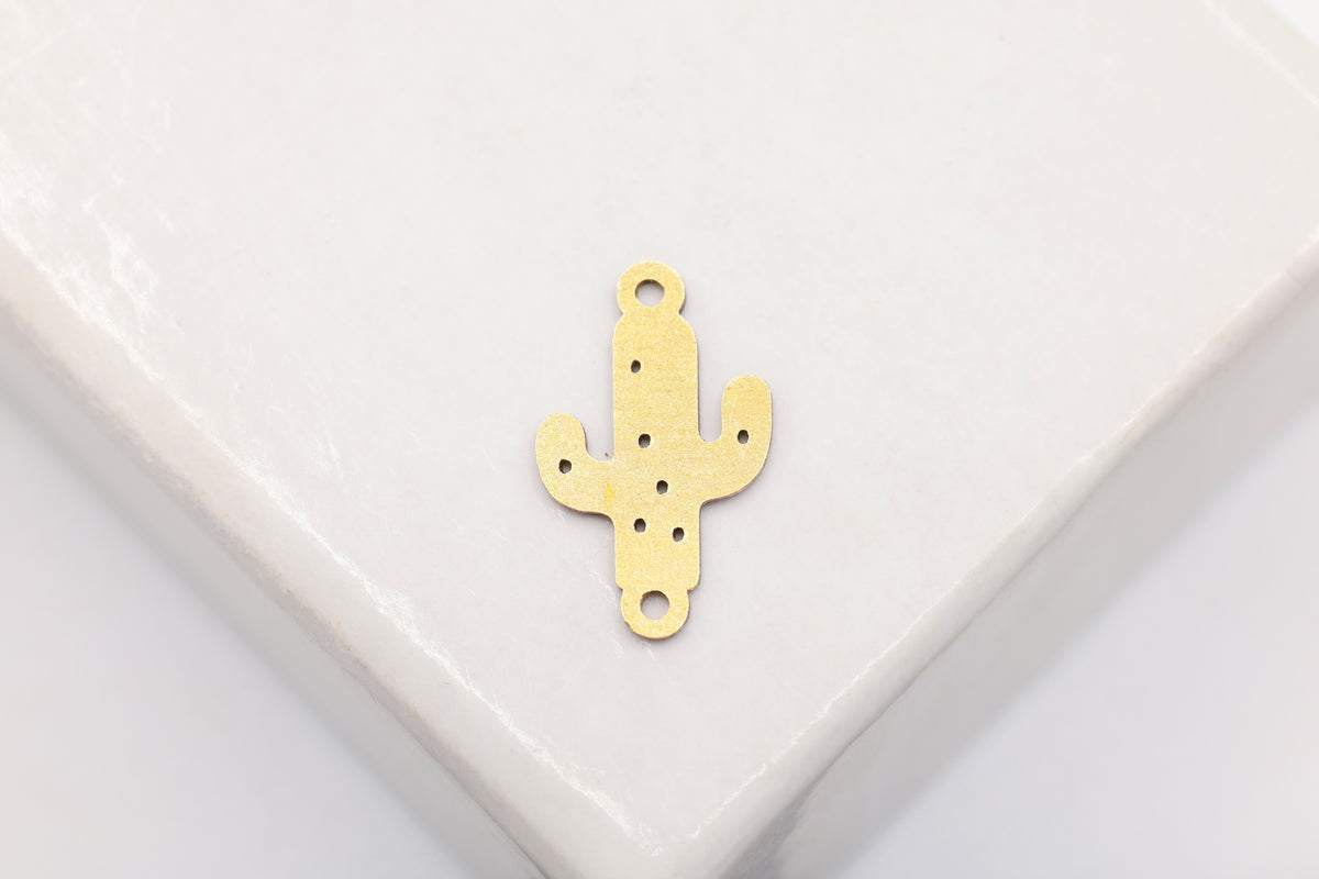 Cactus Connector Charm, 14/20 Gold-Filled, 11mm x 6mm, Wholesale, Jewelry Making Charm