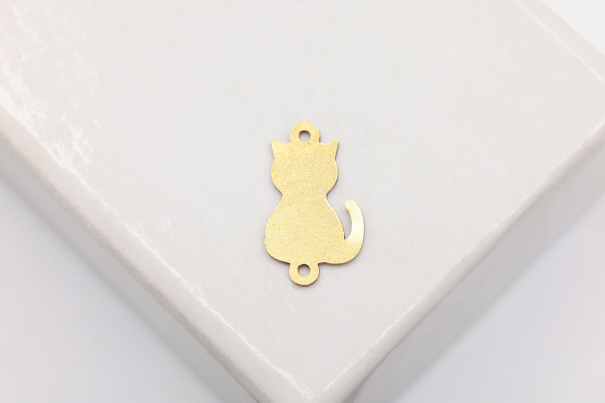 Cat Connector Charm, 14/20 Gold-Filled, 10mm x 5mm, Wholesale, Jewelry Making Charm
