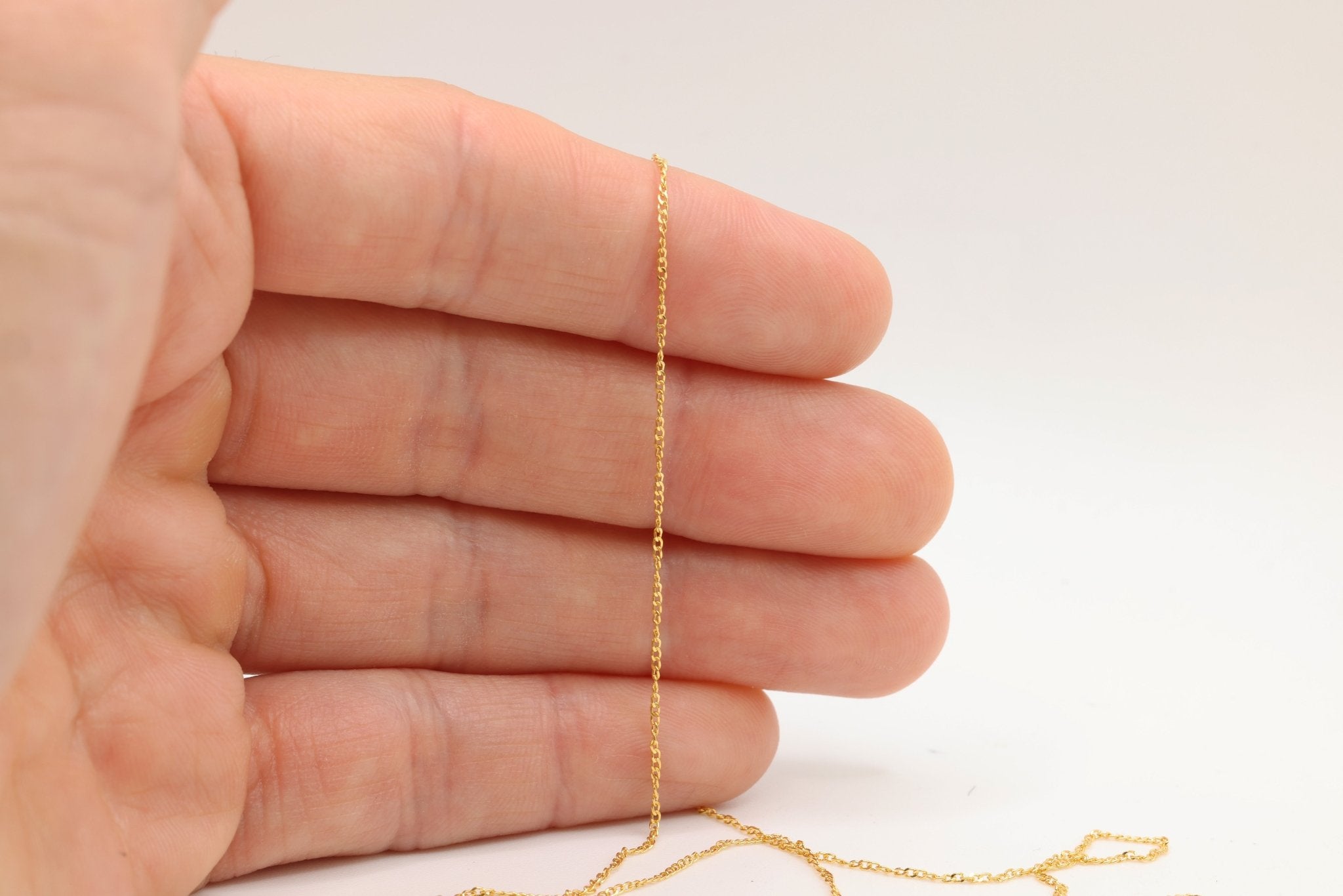 1mm Singapore Chain, 14/20 Gold - Filled, Wholesale, Pay Per Foot, Jewelry Making Chain - HarperCrown
