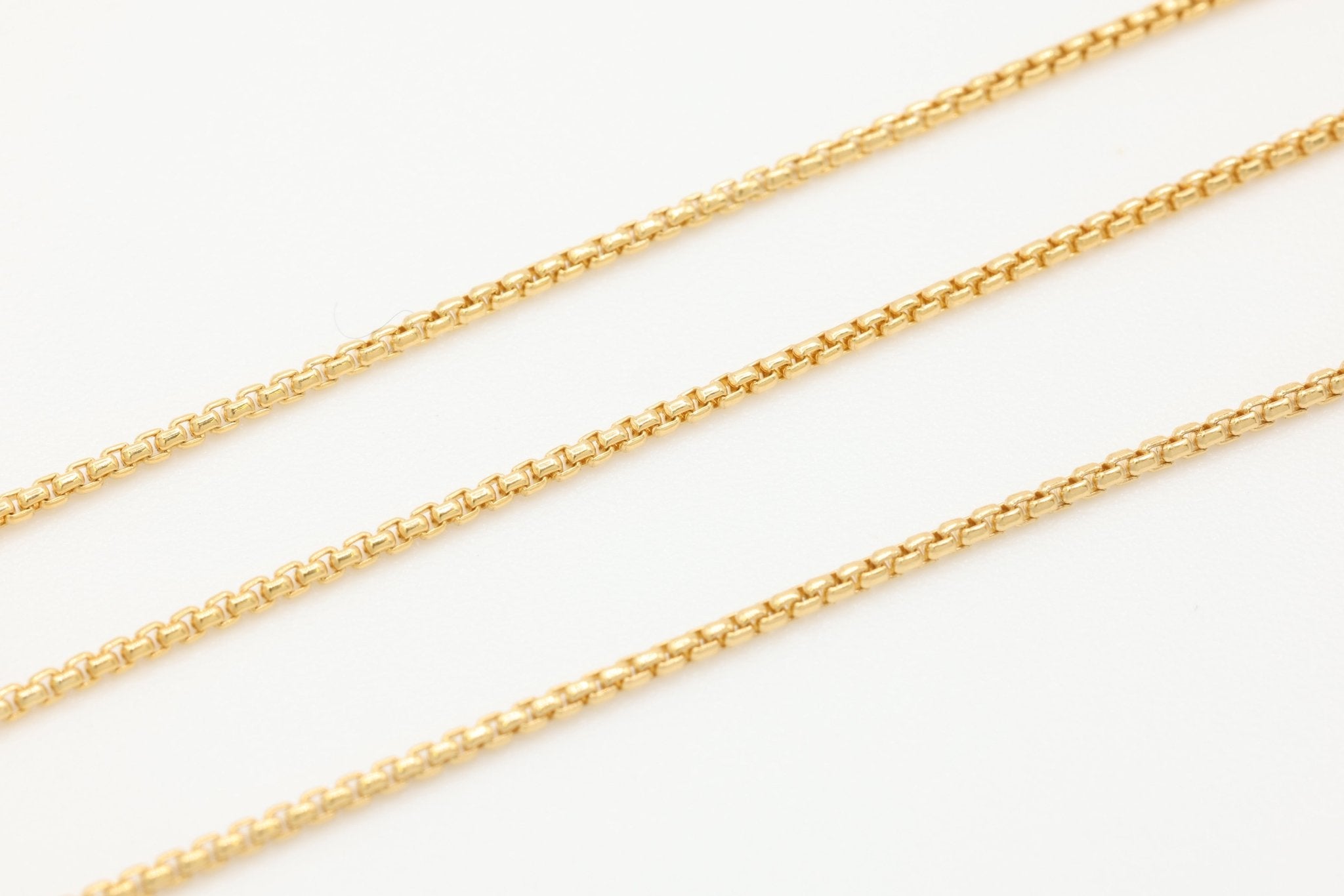 1mm Venetian Box Chain, 14/20 Gold - Filled, Wholesale, Pay Per Foot, Jewelry Making Chain - HarperCrown