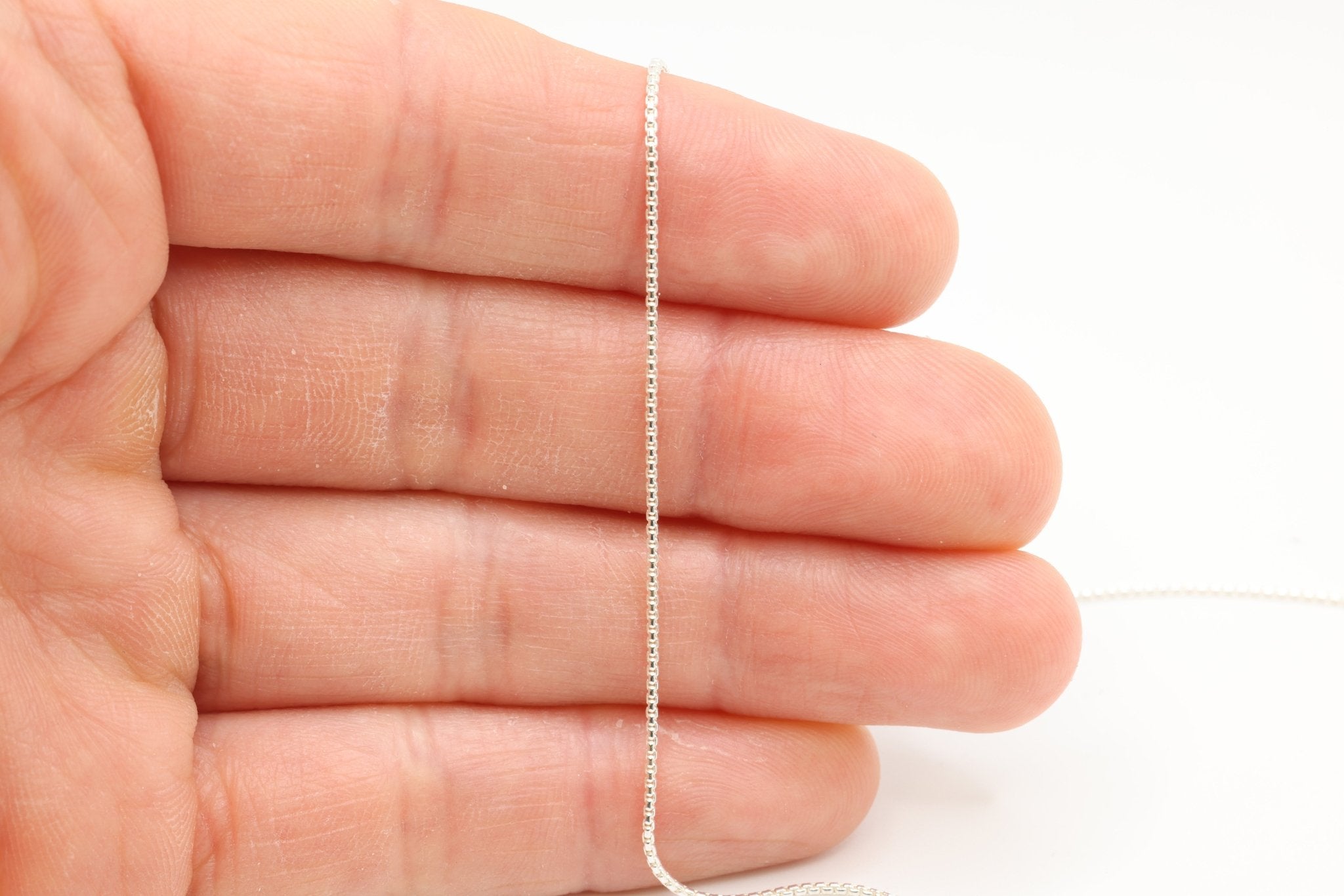 1mm Venetian Box Chain, 925 Sterling Silver, Wholesale, Pay Per Foot, Jewelry Making Chain - HarperCrown