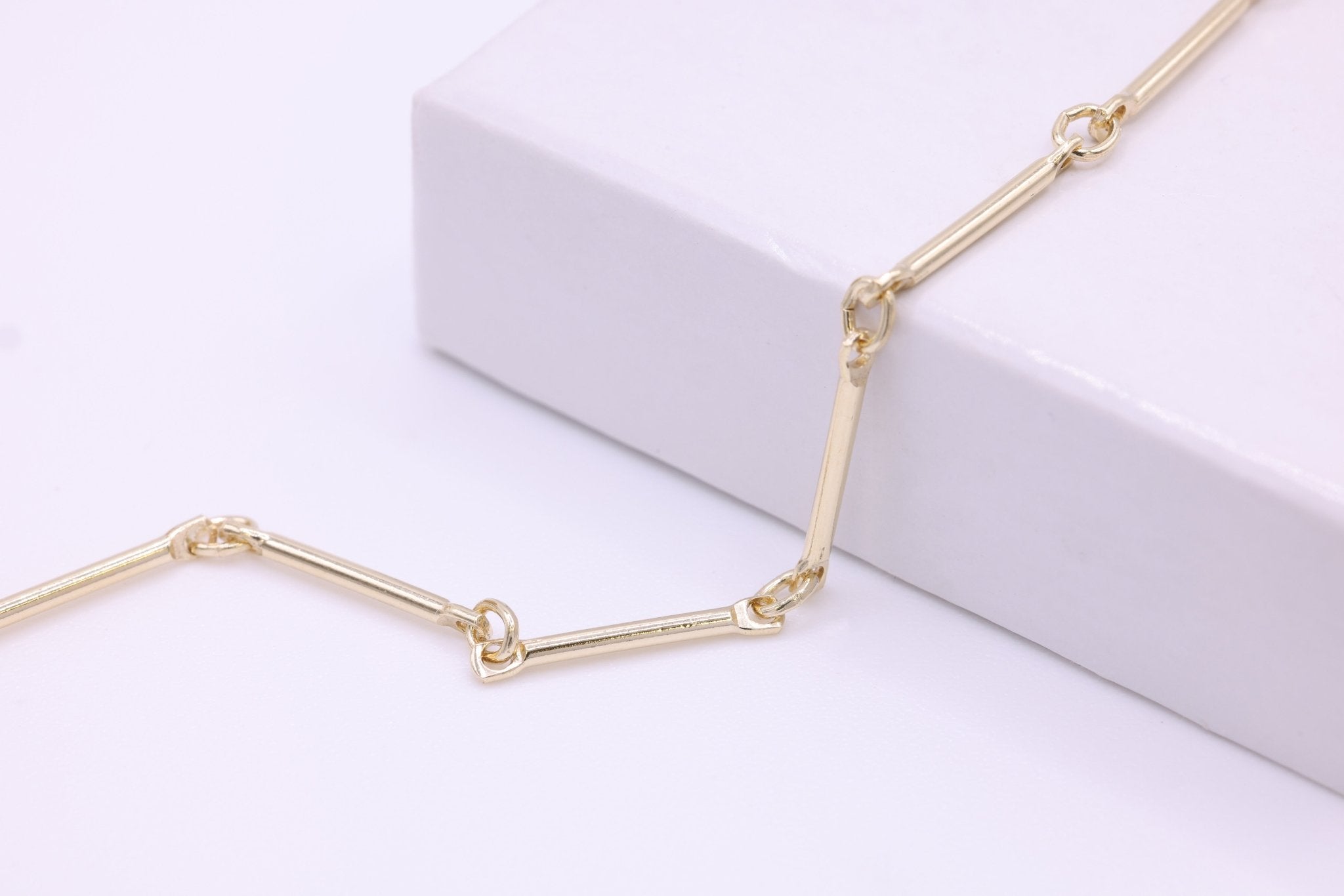 1mm x 12mm Bar Link Chain, 14/20 Gold - Filled, Wholesale, Pay Per Inch, Jewelry Making Chain - HarperCrown