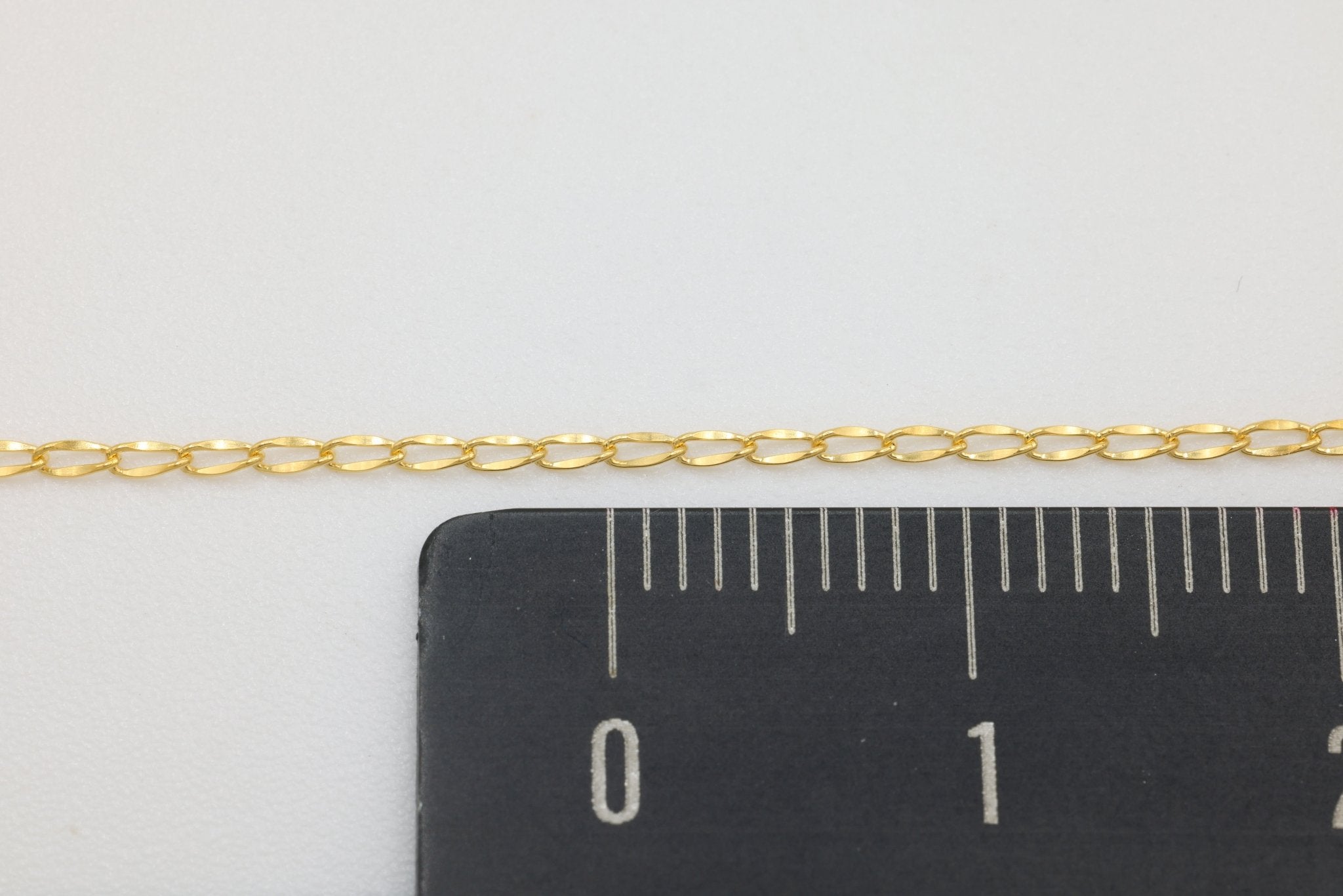 1mm x 2mm Flat Curb Chain, 14/20 Gold - Filled, Wholesale, Pay Per Foot, Jewelry Making Chain - HarperCrown